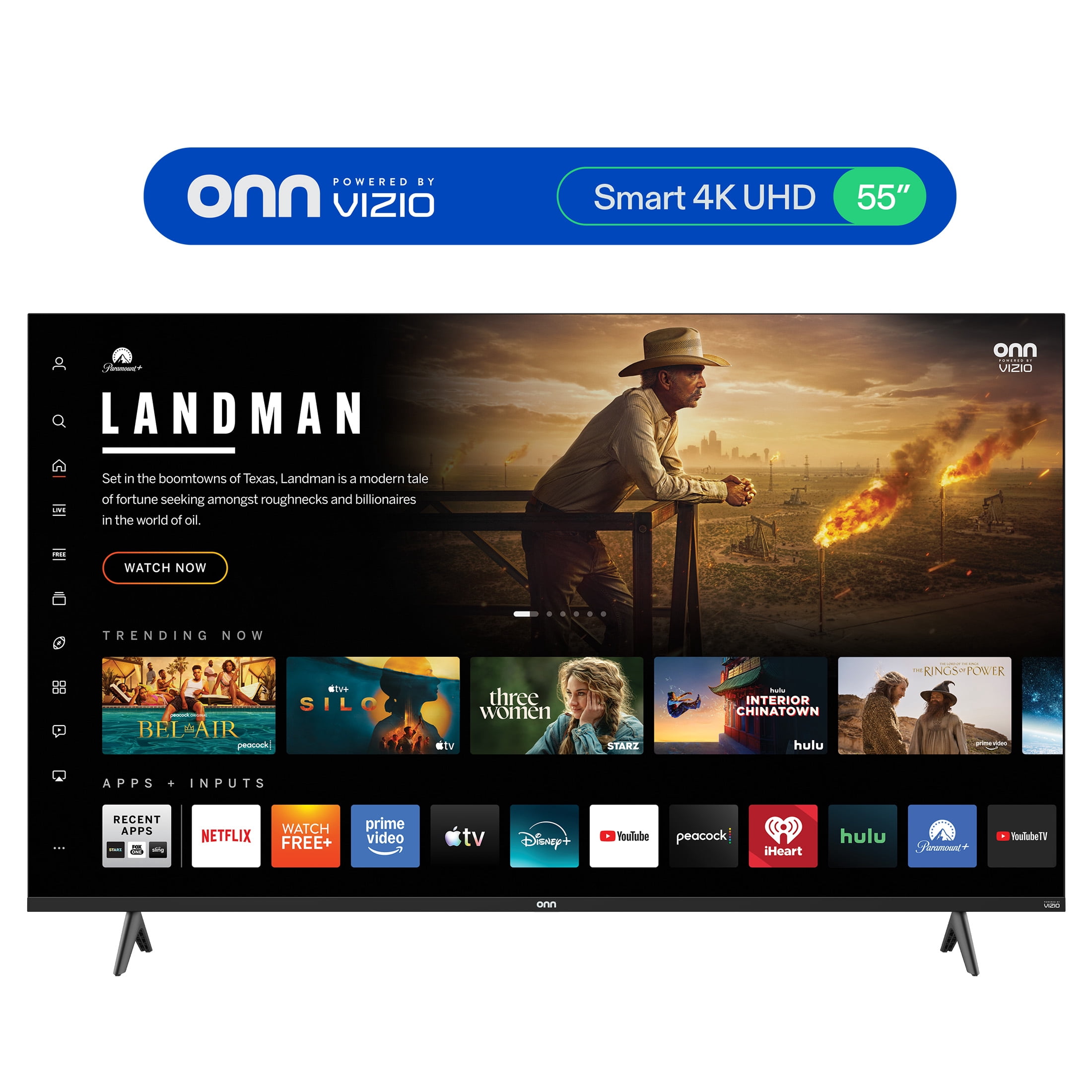 onn 55-inch Class 4K UHD Smart TV Powered by VIZIO (Black, 55 in) wdyxr