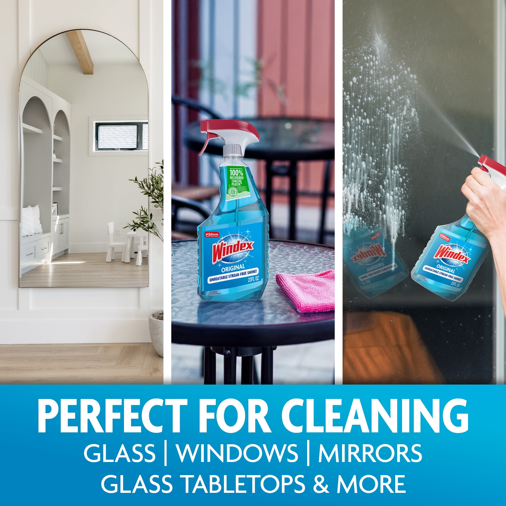 Windex Glass, Window, and Mirror Cleaner, Streak-Free Shine, Original Blue (23 fl oz) pmuyv