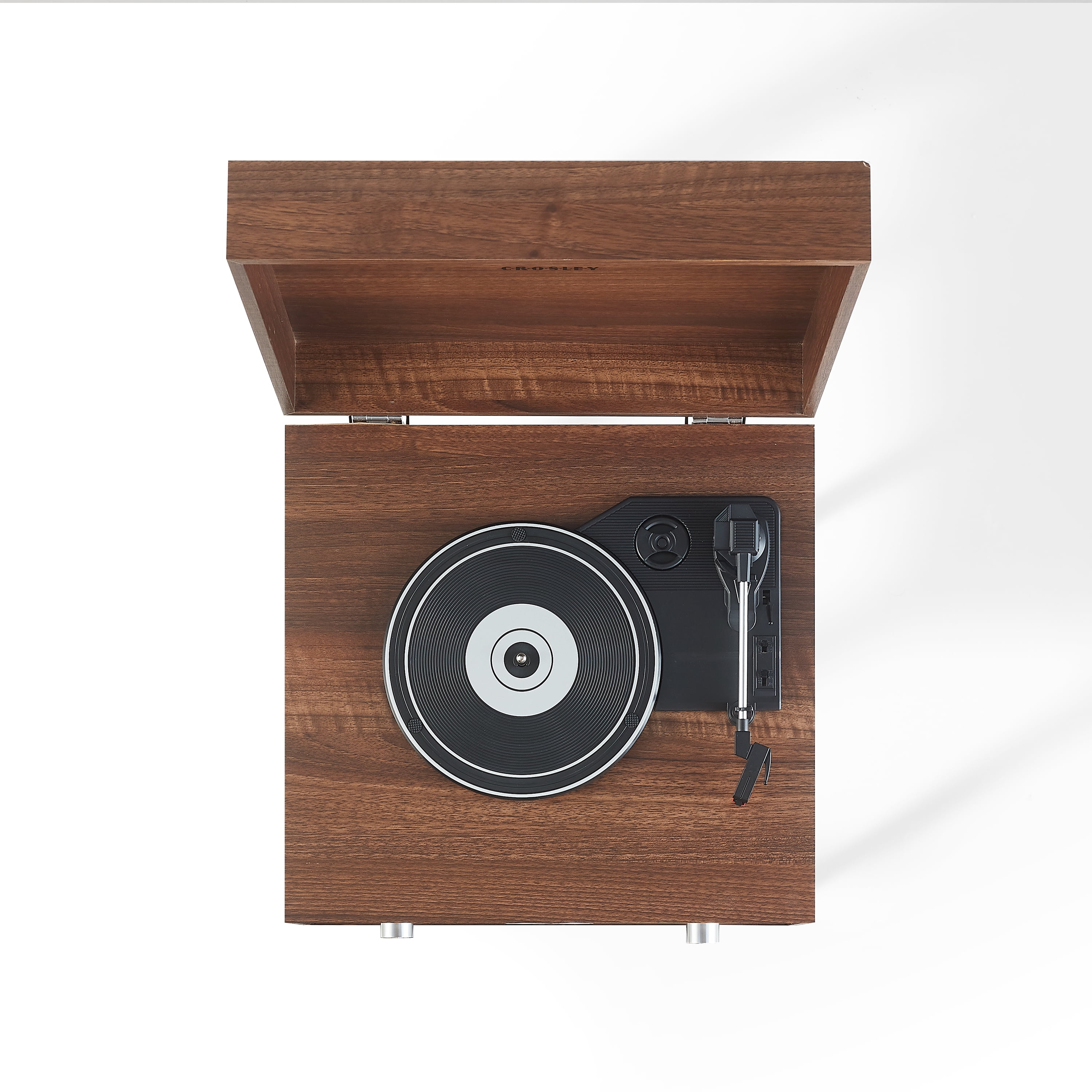 Crosley Nash 7-in-1 Record Player with Bluetooth (Wood, 17.5 in x 13.5 in x 9.5 in) 70vlu