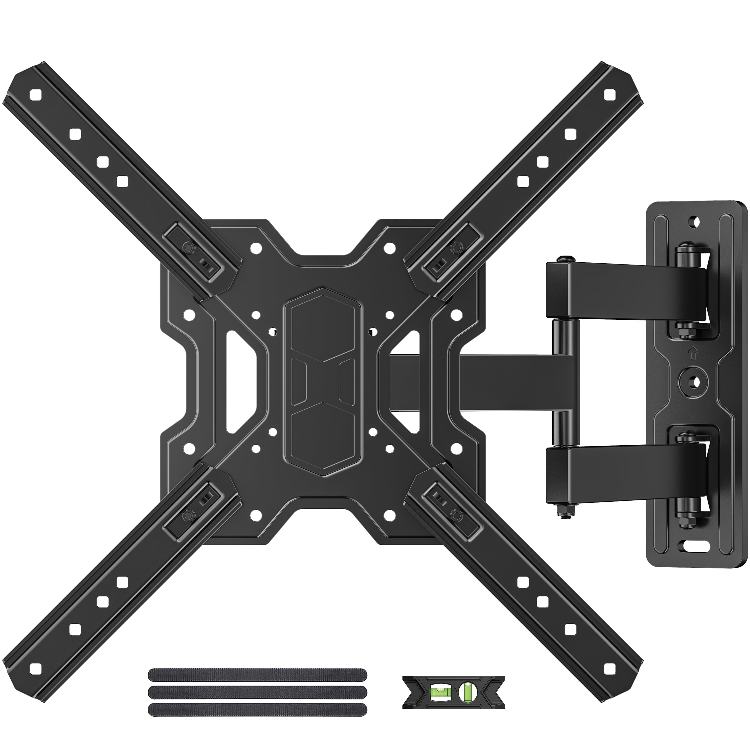 USX MOUNT Full Motion TV Wall Mount Bracket for 23 to 65 Inch Flat and Curved Screens (Black, 77 lb Capacity) 446ip