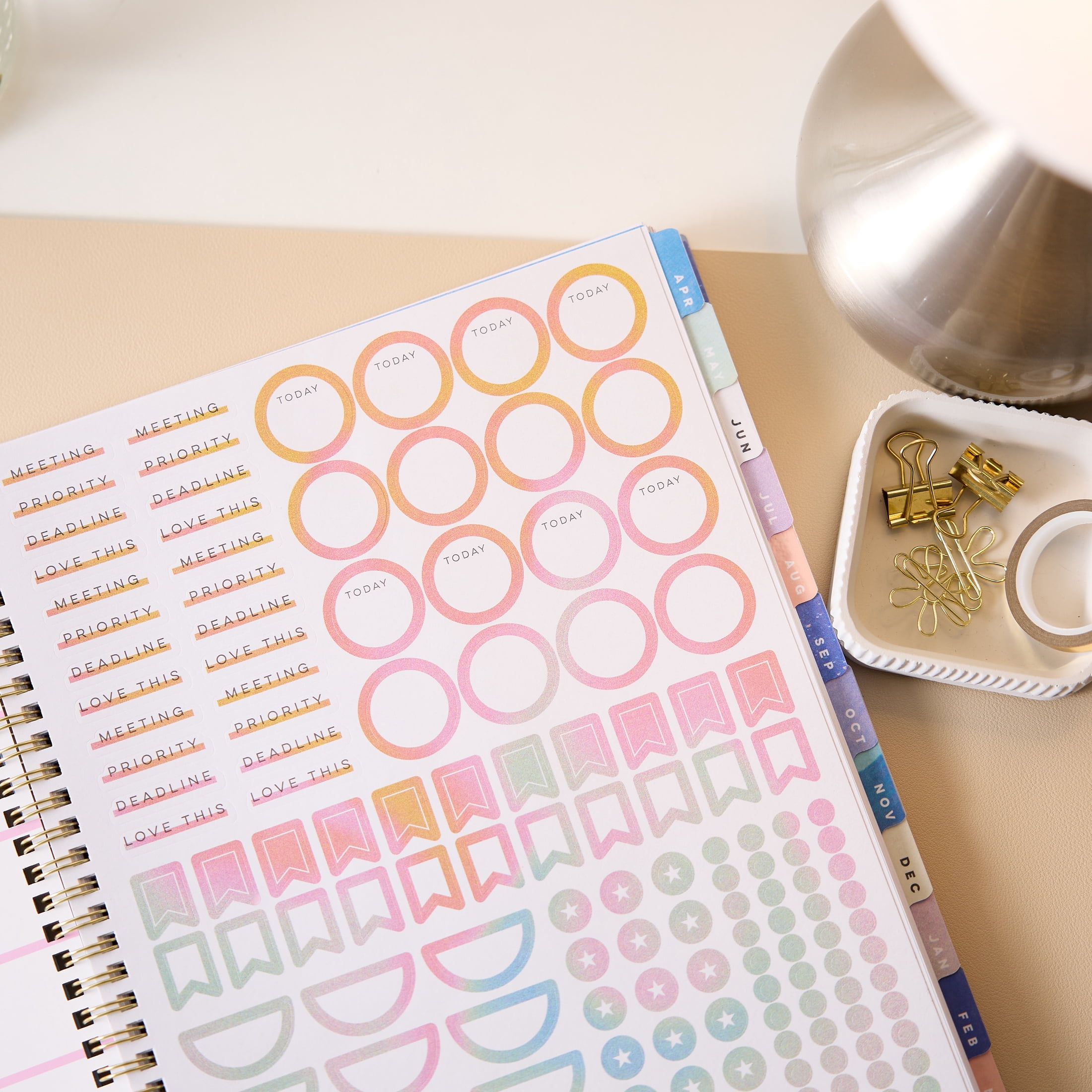 Happy Planner Bright Year 15-Month Weekly & Monthly Planner, Dashboard Layout (8.5 in x 11 in) gzv9t