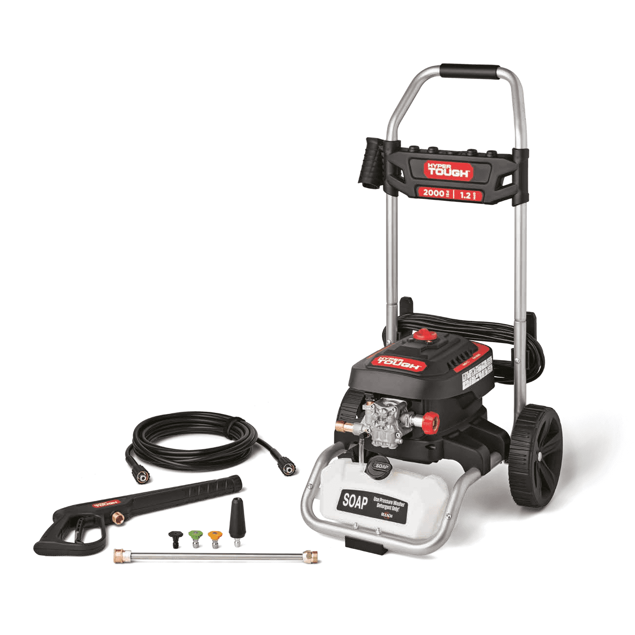 Hyper Tough Electric Pressure Washer, 2000 PSI at 1.2 GPM, Cold Water Cleaning System (120 V) h732n