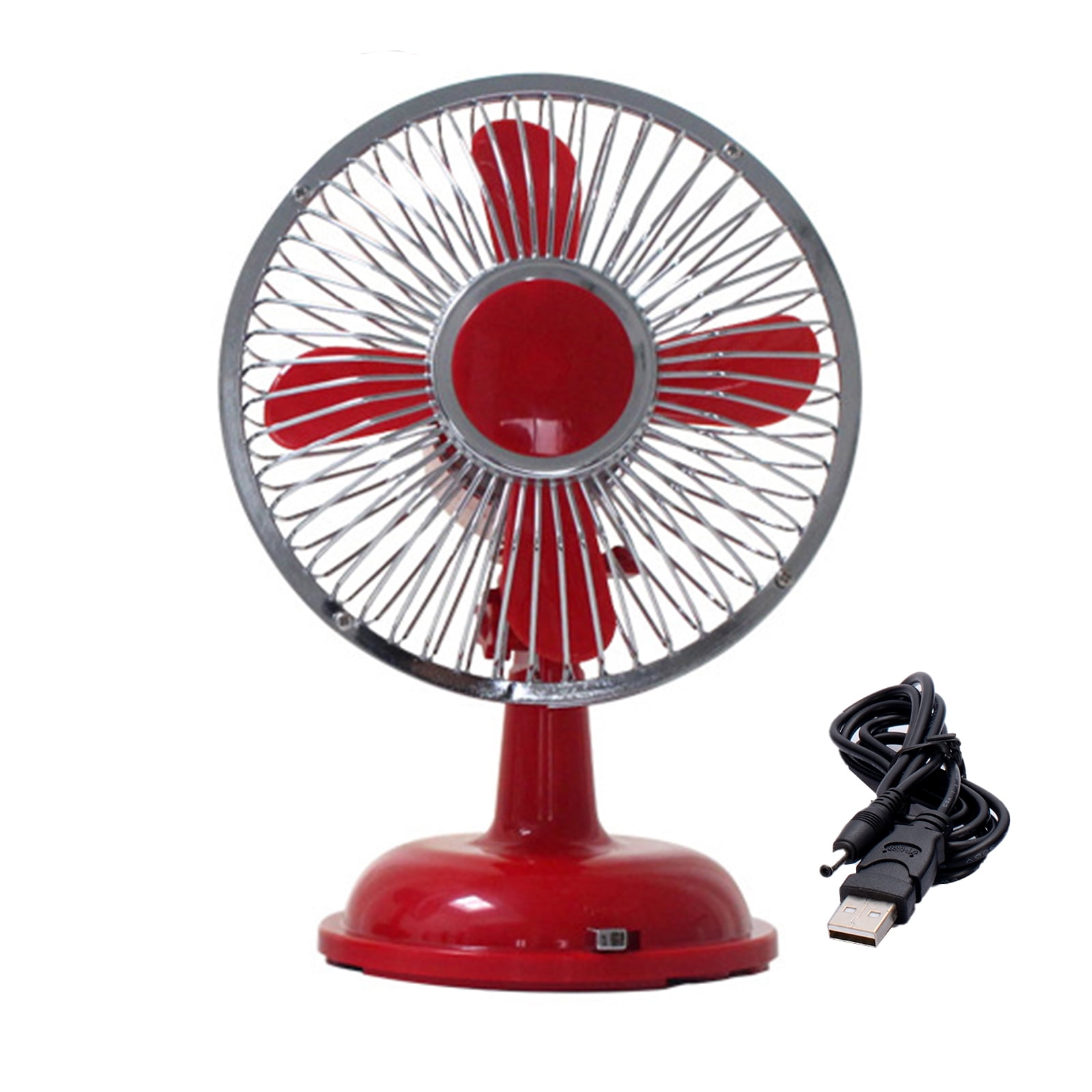 Ysmooiuy Retro Oscillating Desk Fan, 2-Speed Portable Table Fan for Office and Dorm (Red, 5.7 in) mcguy