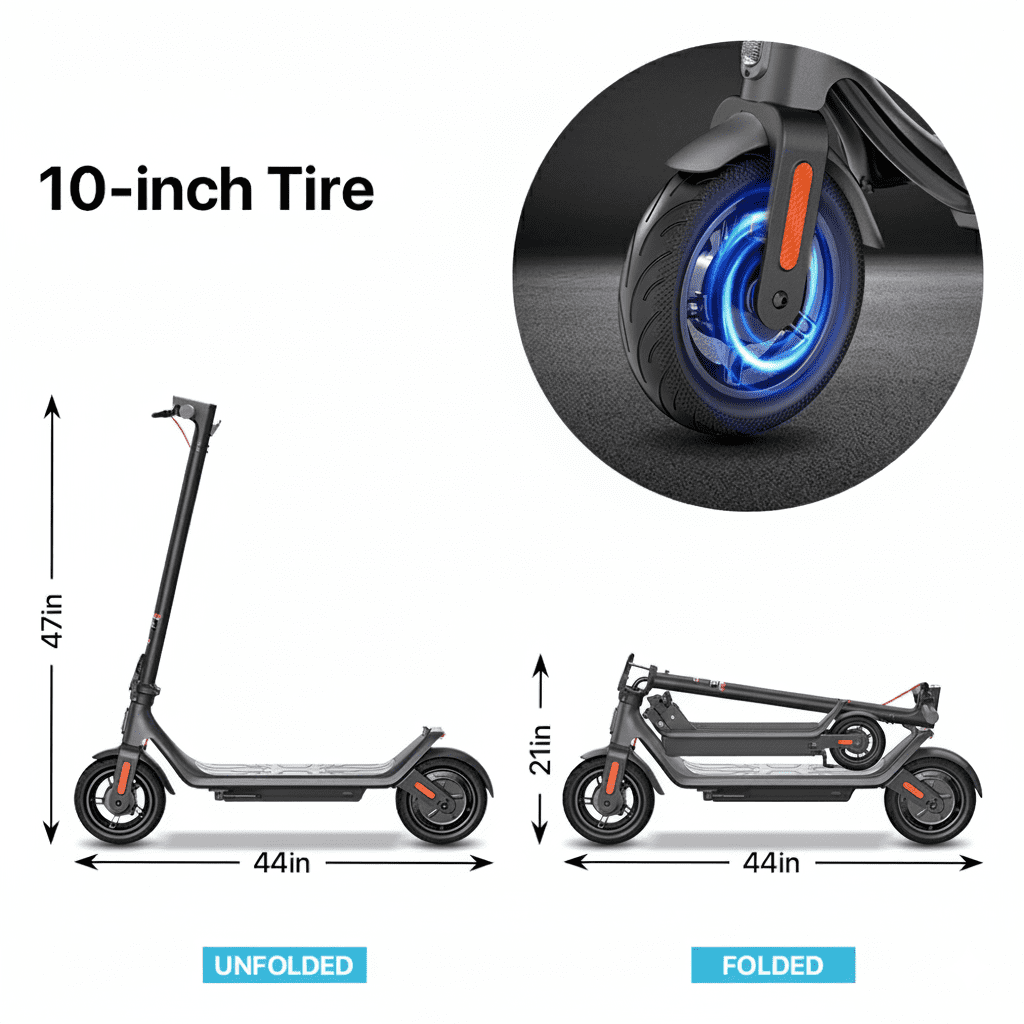 Golucky Electric Scooter, Foldable Commuter E-Scooter with Smart App Control, 350W Motor, 15 MPH Max Speed, 19 Mile Range (10 in Tires) xr6t8
