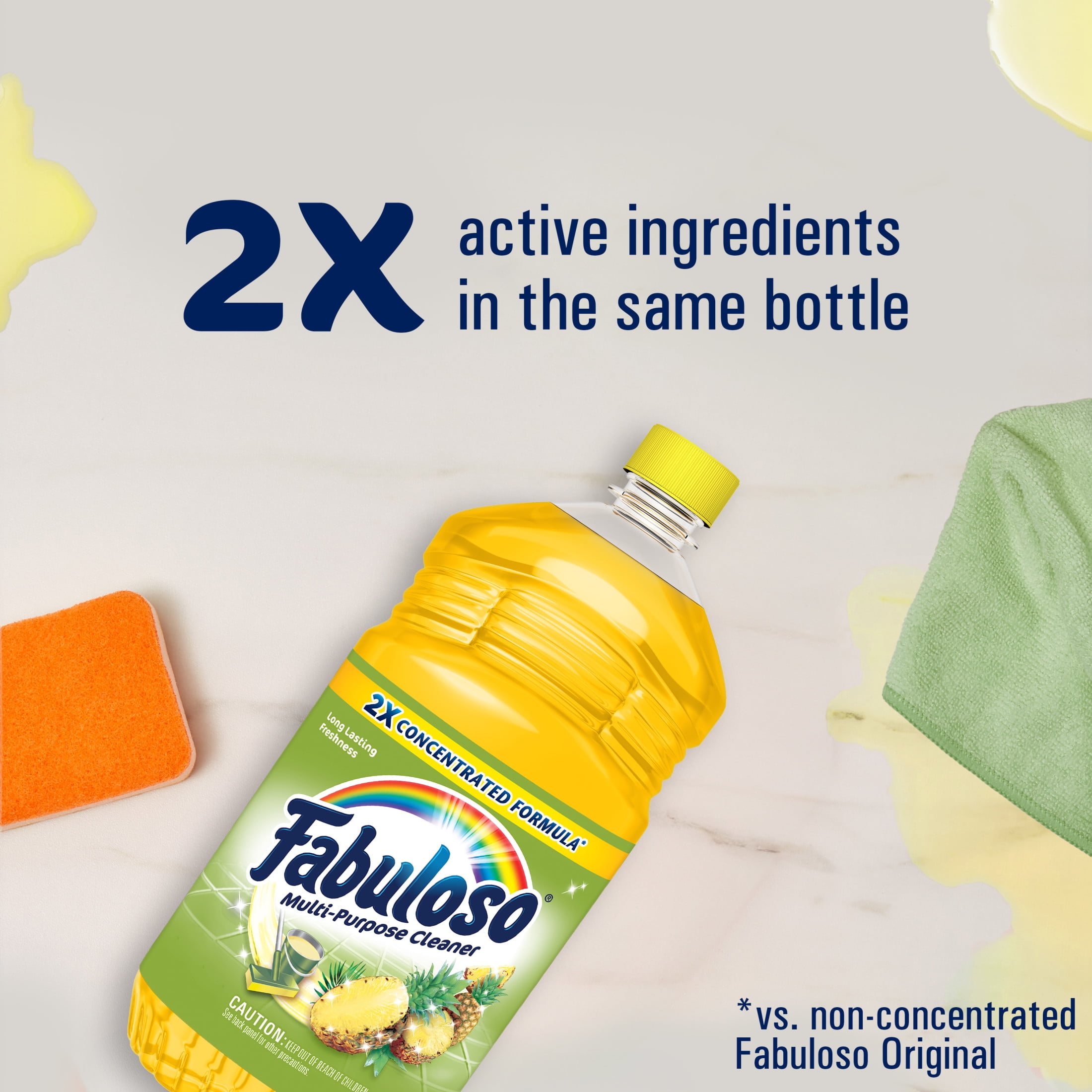 Fabuloso Multi-Purpose Cleaner, 2X Concentrated Formula, Pineapple Scent (56 fl oz) i01q6