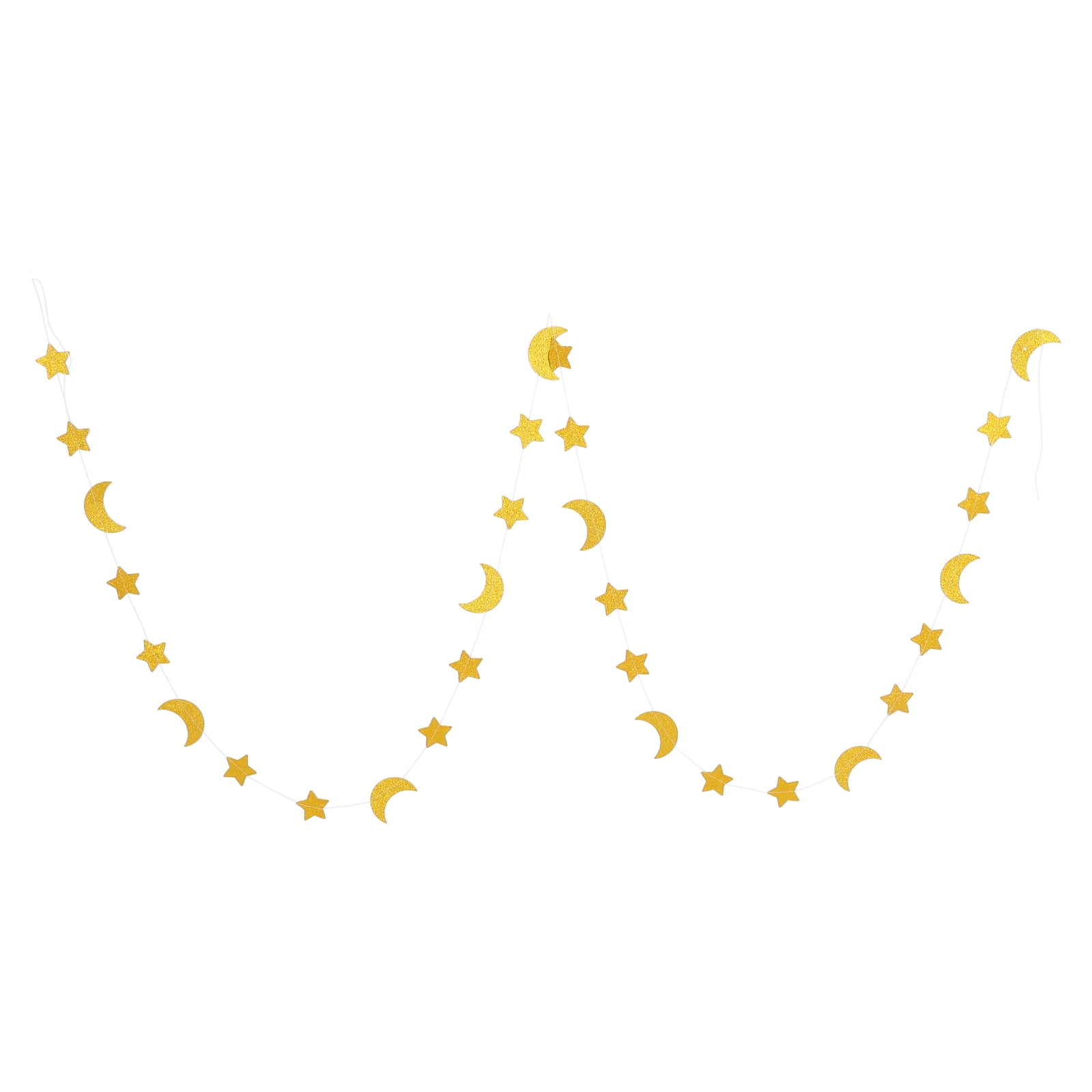 MRLESS Star and Moon Paper Garland Banner Hanging Decoration for Party (Gold, 13 ft) a787x
