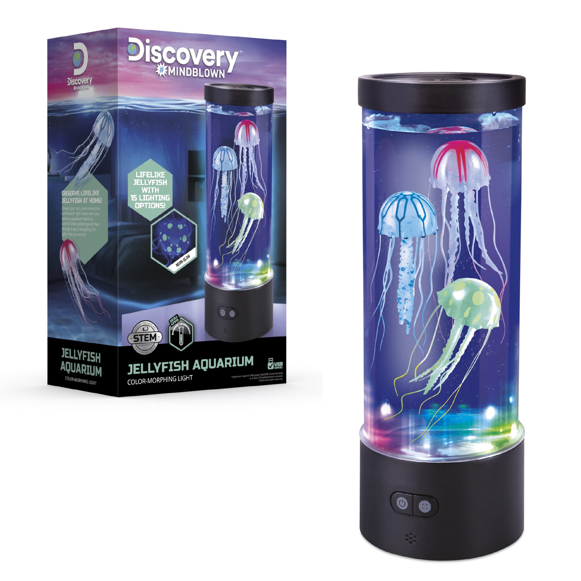 Discovery #Mindblown Jellyfish Aquarium Color-Morphing LED Lamp (Multicolor, 12 in) 8586n