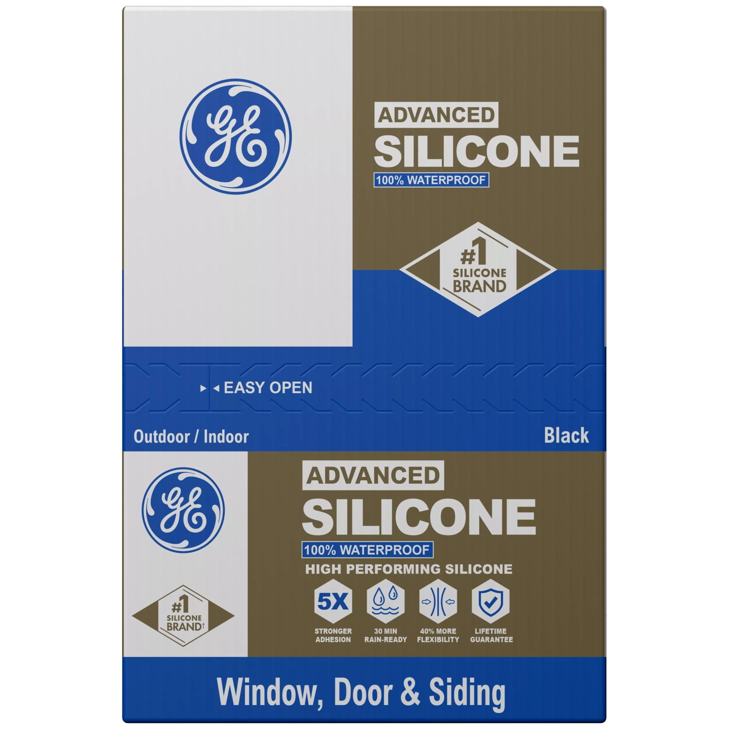 GE Advanced Silicone Window & Door Sealant (Black, 10.1 fl oz) 0bls6
