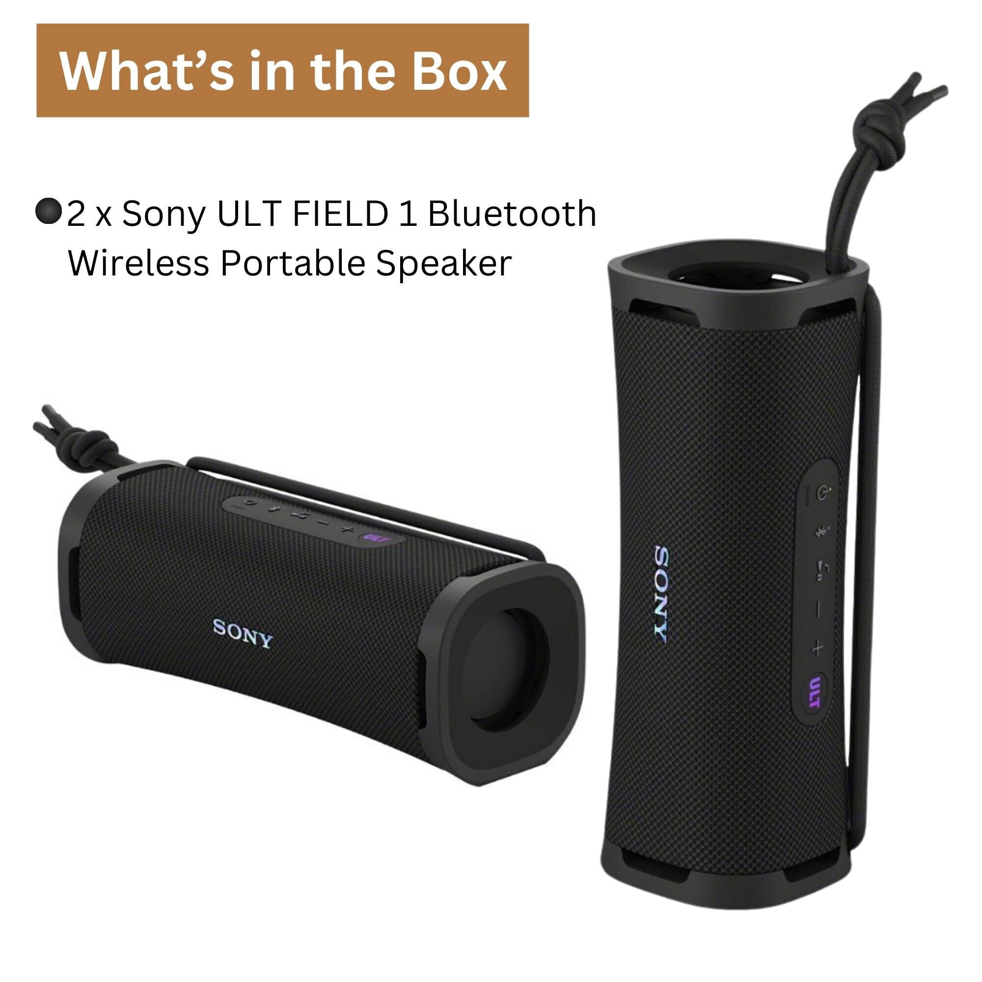 Sony ULT FIELD 1 Portable Bluetooth Wireless Speaker with Echo Canceling Technology (Black, 2-Pack) c1kjf