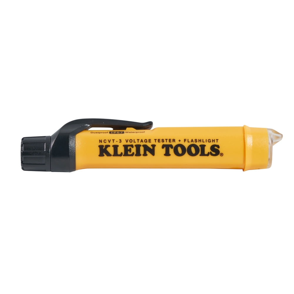 Klein Tools NCVT-3 Non-Contact Voltage Tester with Integrated Flashlight (Yellow, 1 Pack) thuk1