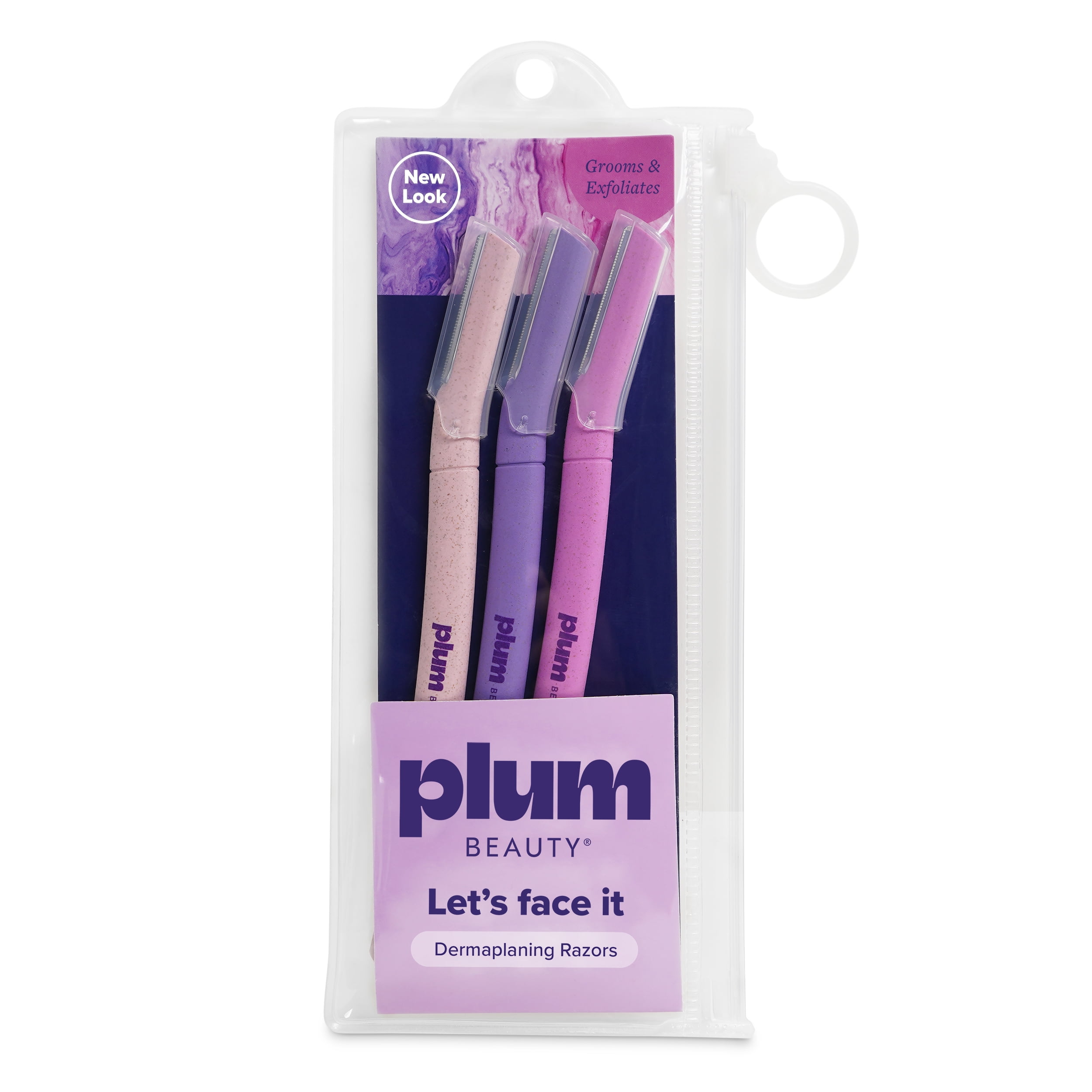 Plum Beauty Facial Eyebrow Shaping Razors for Precise Hair Removal (3-Pack) ftxfx