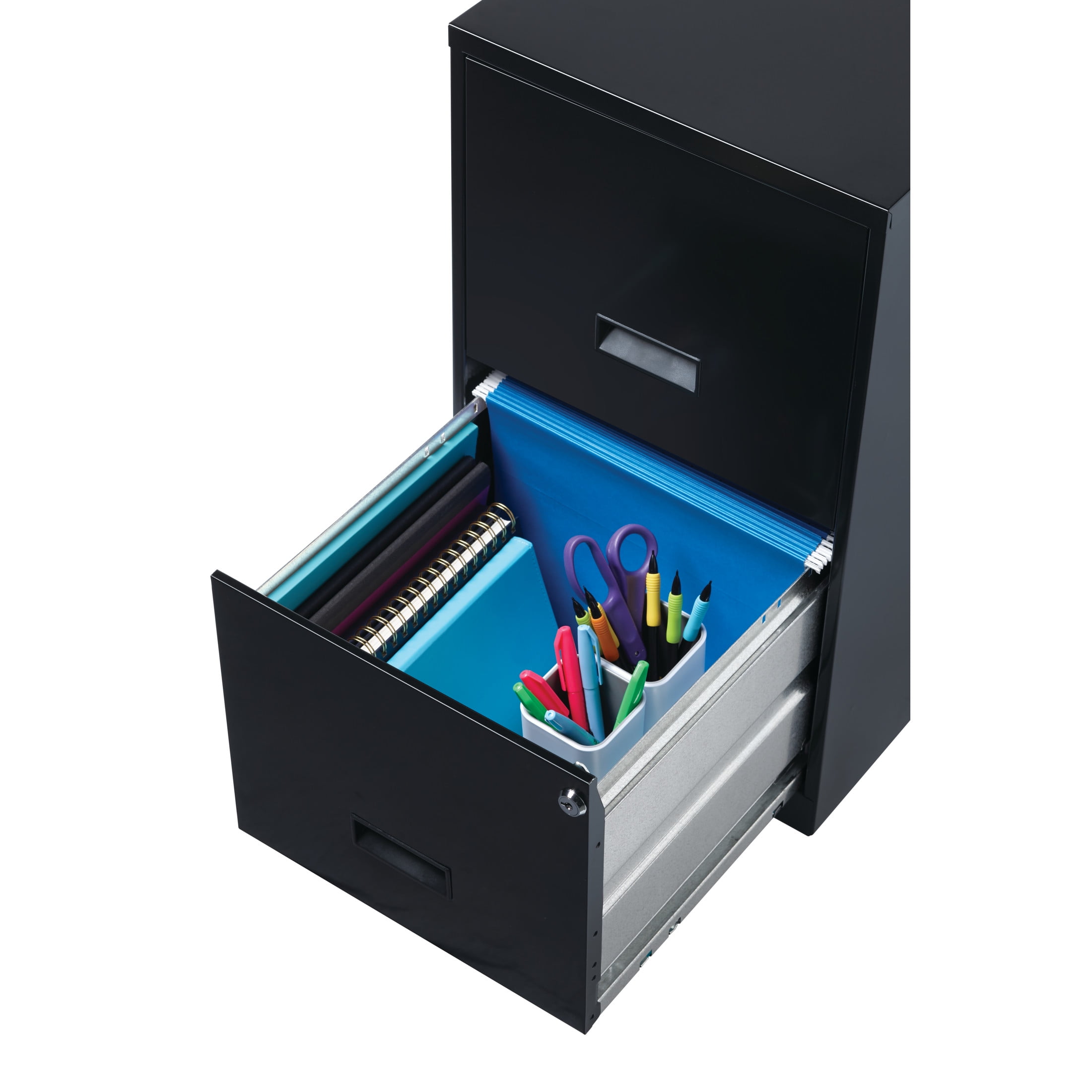 Space Solutions 2-Drawer Vertical File Cabinet for Letter-Size Hanging Folders (Black, 18 in Deep) 47eyl