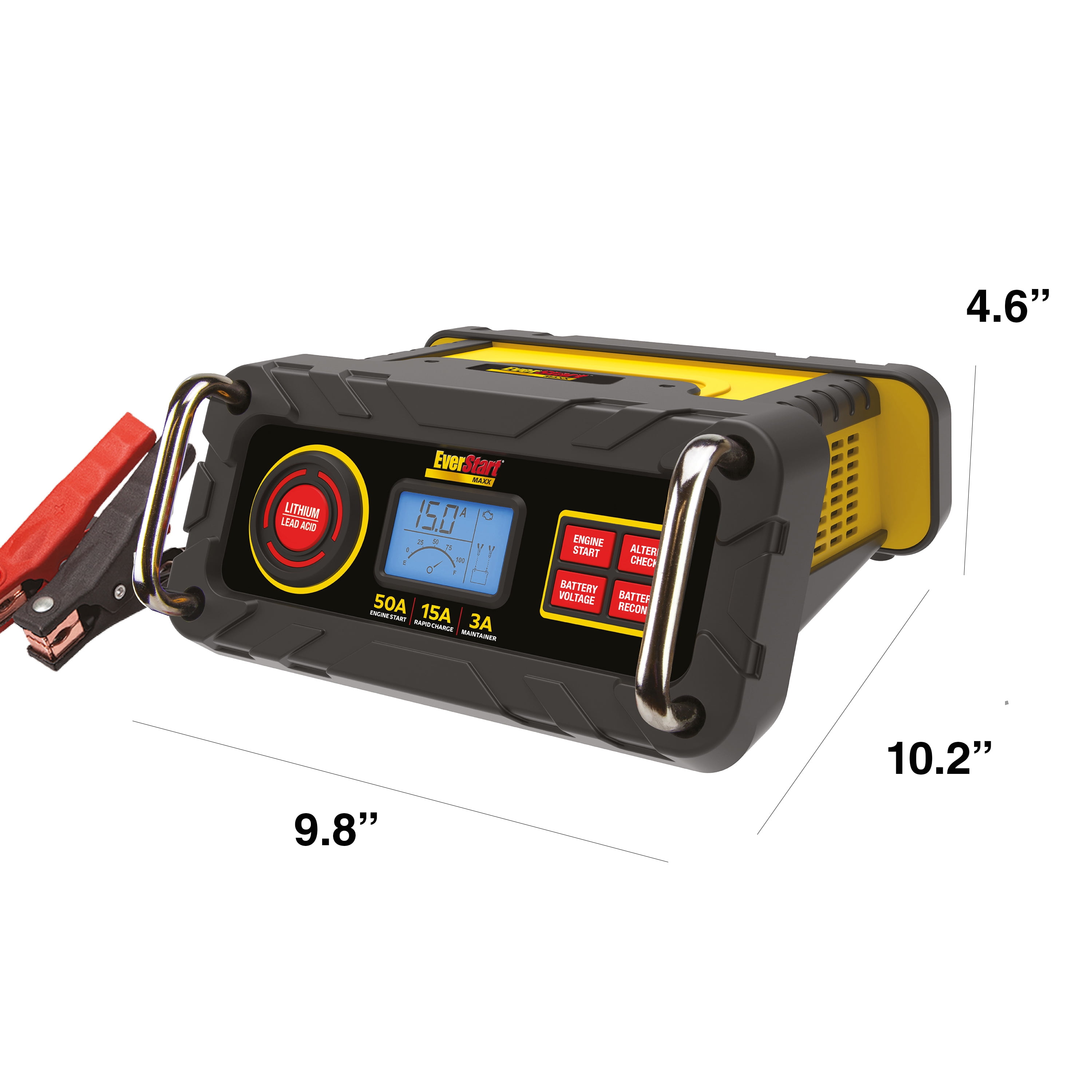 EverStart Maxx 50 Amp Automotive Battery Charger and Maintainer (12V, Black) l4924