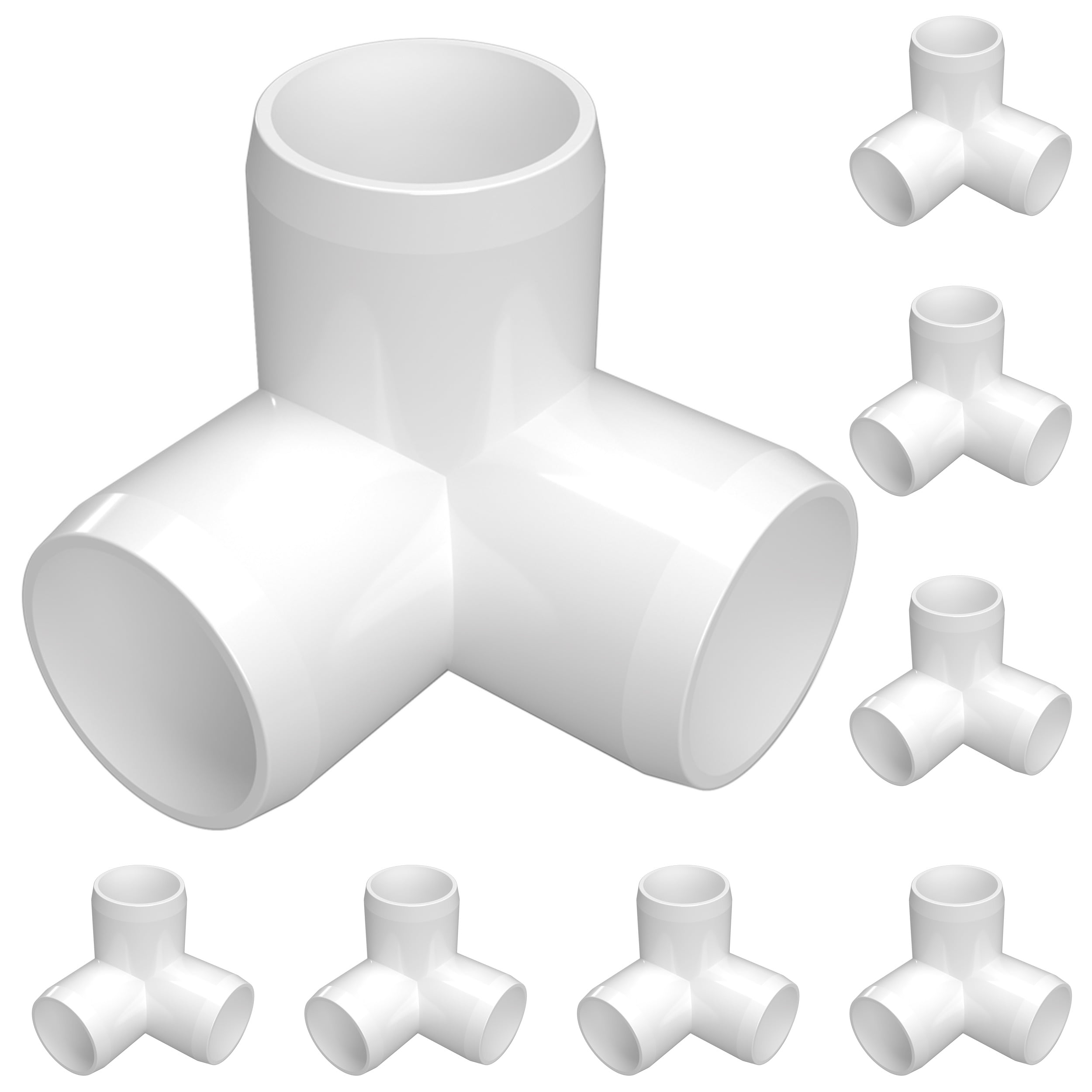 Formufit 3/4 in 3-Way Elbow Furniture Grade PVC Pipe Fittings (White, 8-Pack) f3onl