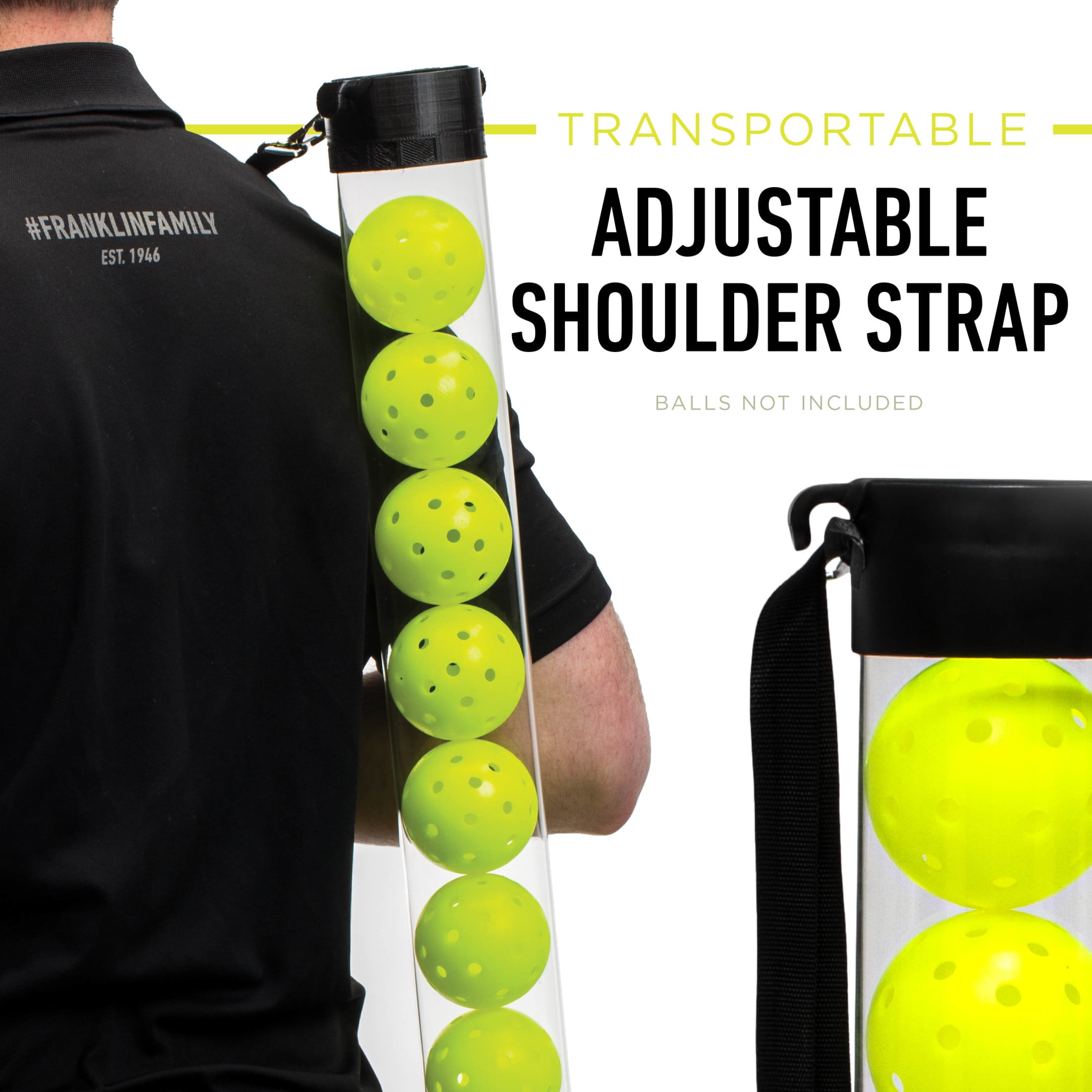 Franklin Sports Pickleball Ball Picker Upper and Storage Hopper (Clear, 37 in) xljmx