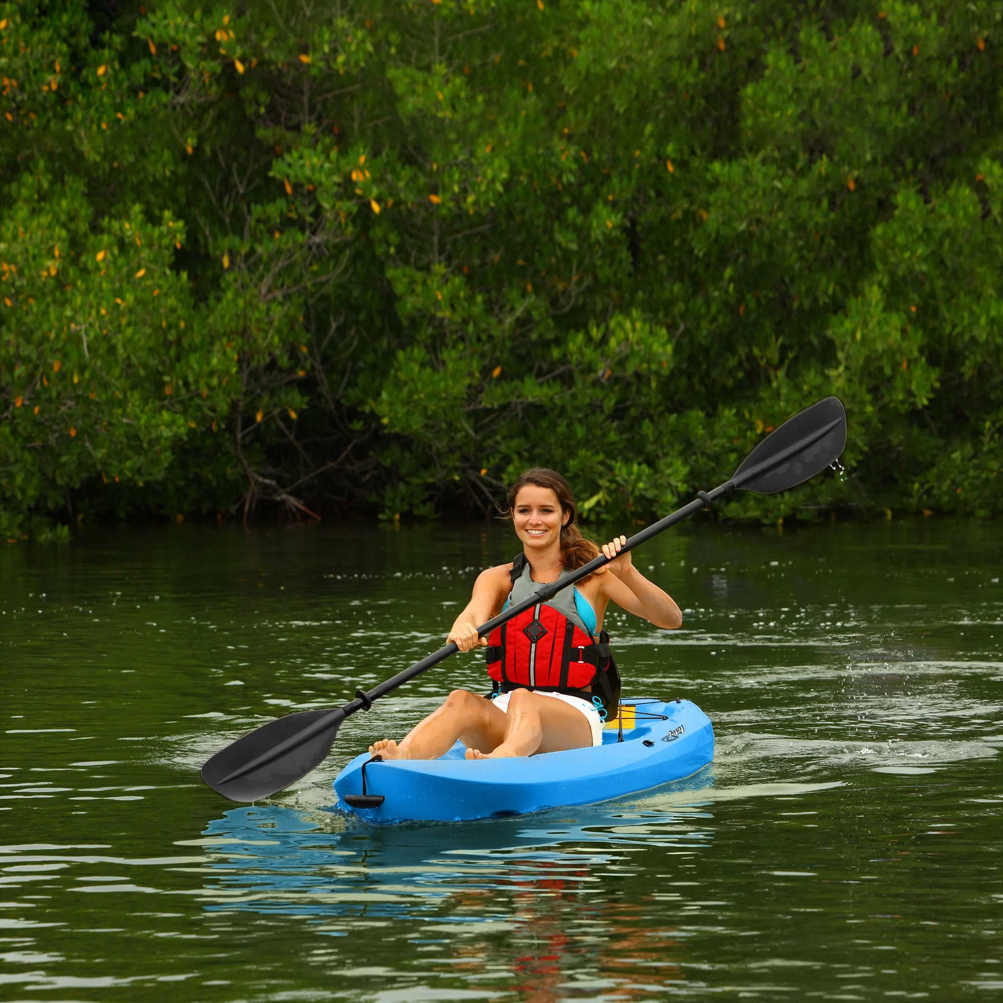 Lifetime Lotus Sit-On-Top Kayak with Paddle (Blue, 8 ft, 2-Pack) 9etom