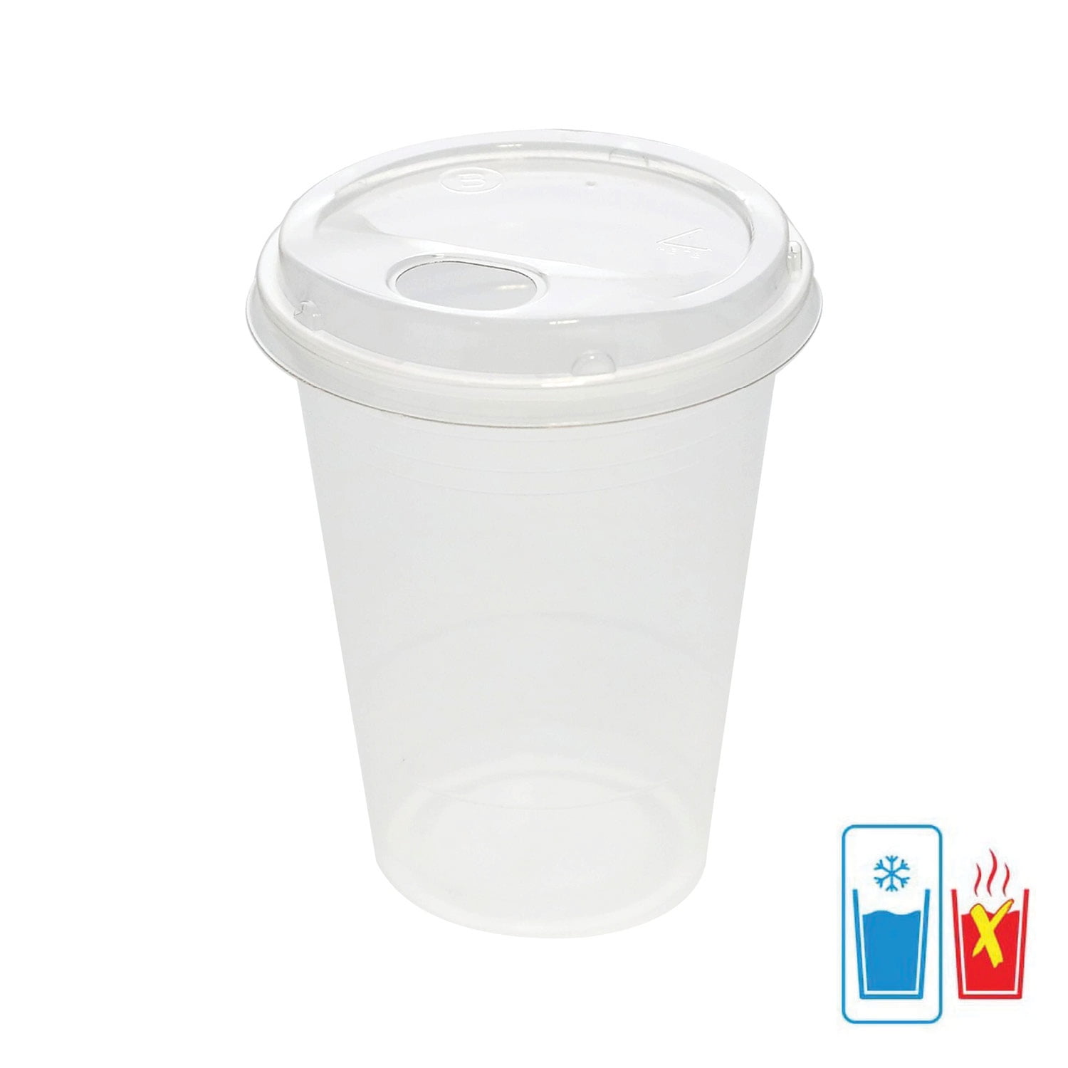 Great Value Disposable Plastic Cups and Lids (Clear, 16 oz, 25 Count) 8k2md