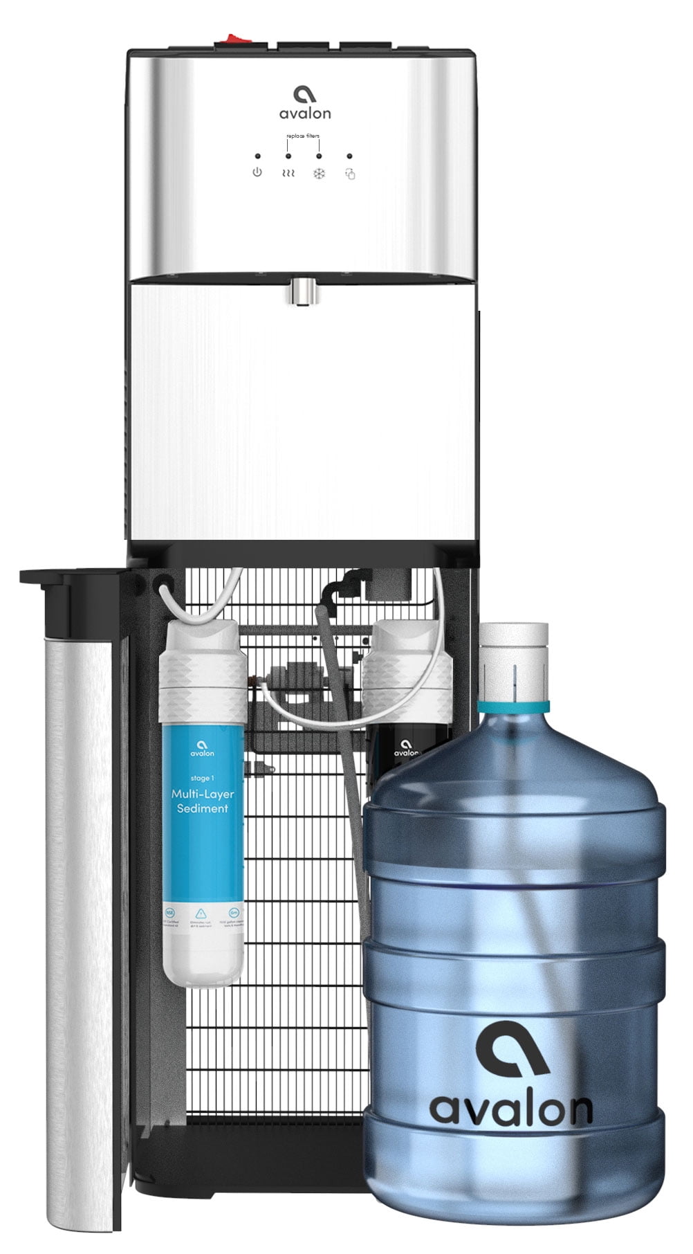 Avalon Bottom Loading Stainless Steel Water Cooler with Filtration (Silver, 3 Gallon) 2827j