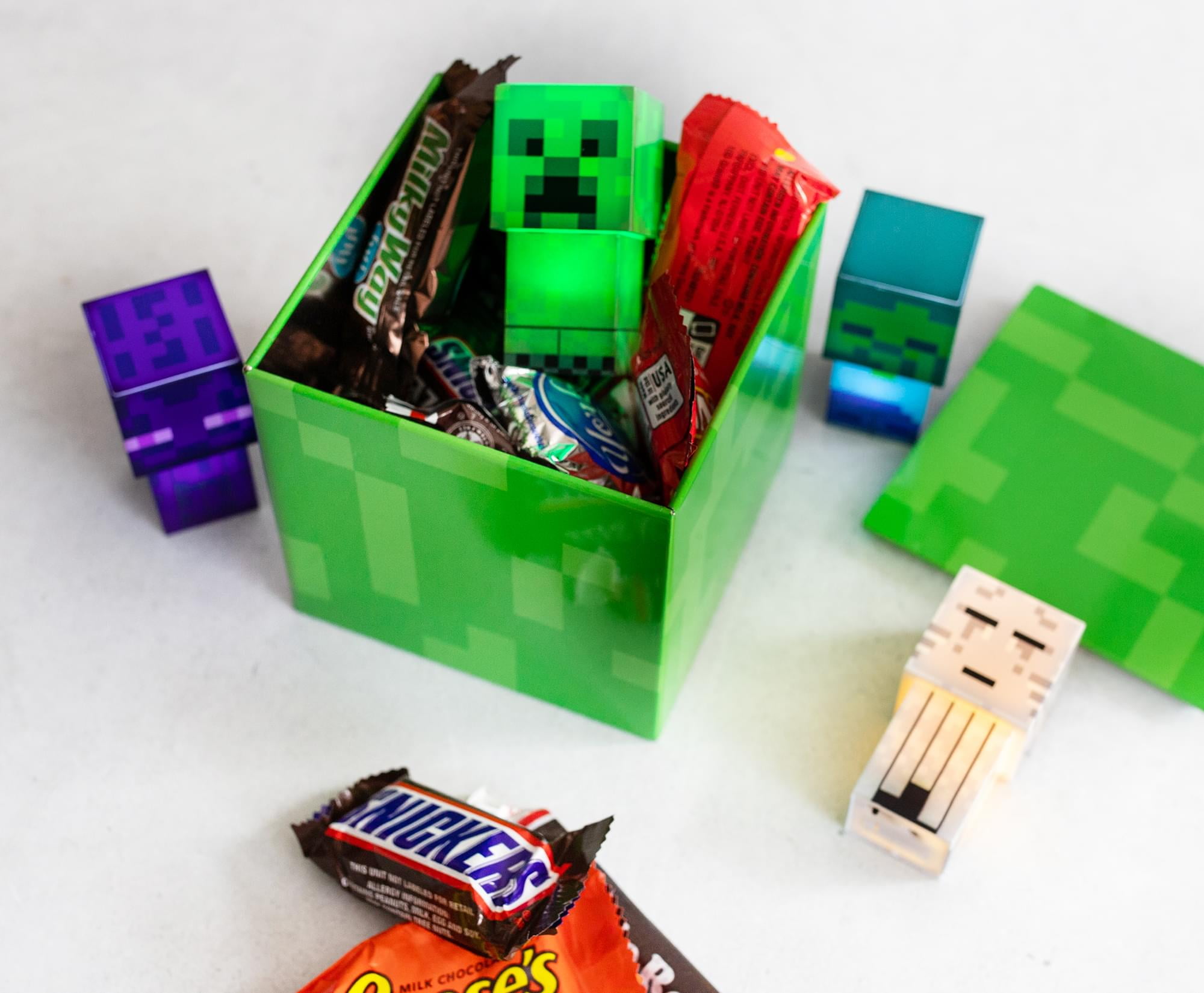 Minecraft Creeper Metal Storage Box Organizer with Lid (Green, 4 in) m1eo7 - Image 4