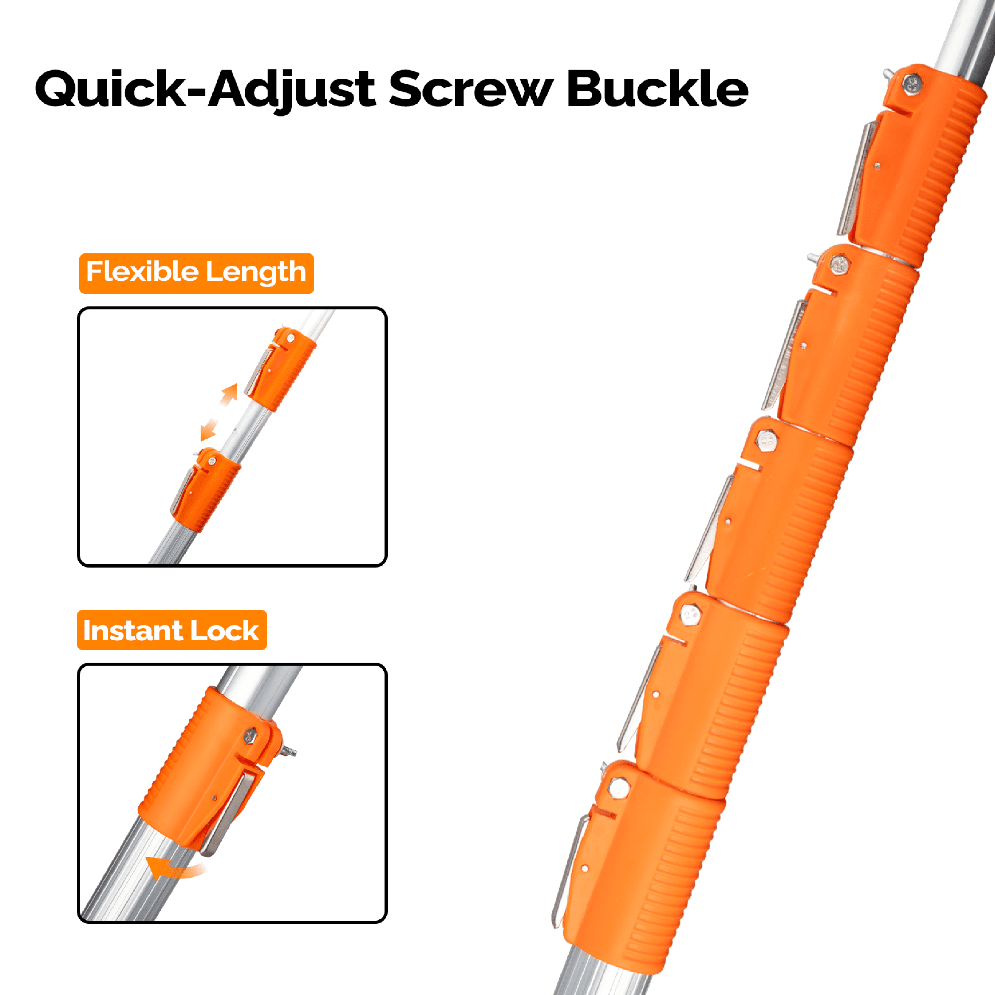 Ktaxon 12FT Telescoping Pole Saw, Manual Tree Trimmer with Carbon Steel Blade (Orange, 12 ft) 4r5o6