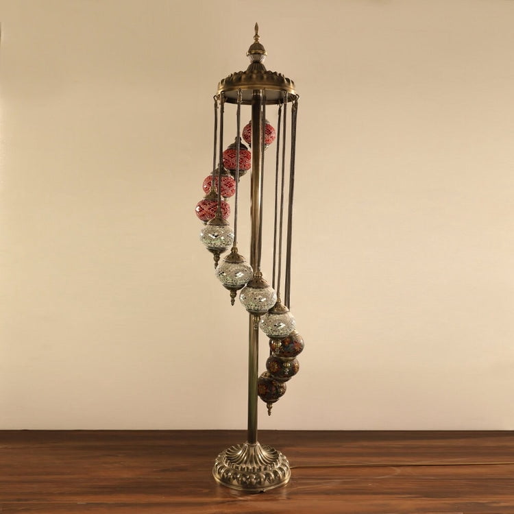 Jarri Lights Turkish Mosaic Floor Lamp (11 Large Globes, 65 in Height) Moroccan Decorative Lighting 7g62c