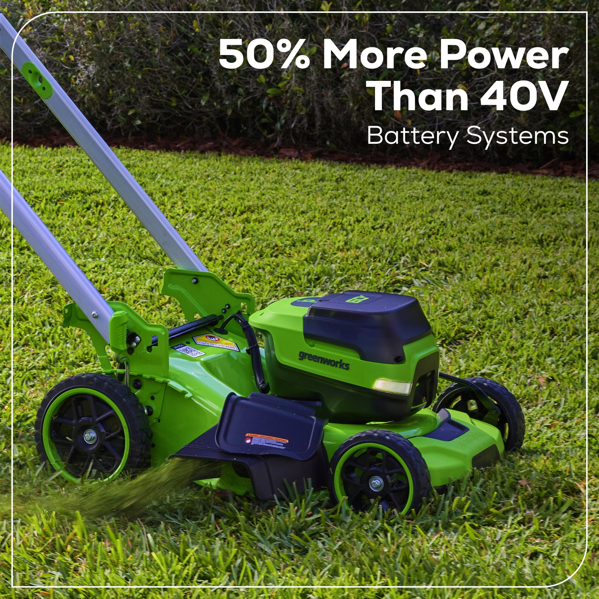Greenworks 60V 21 in Self-Propelled Lawn Mower with (2) 5.0 Ah Batteries and Rapid Charger (Green, 21 in) hnp67