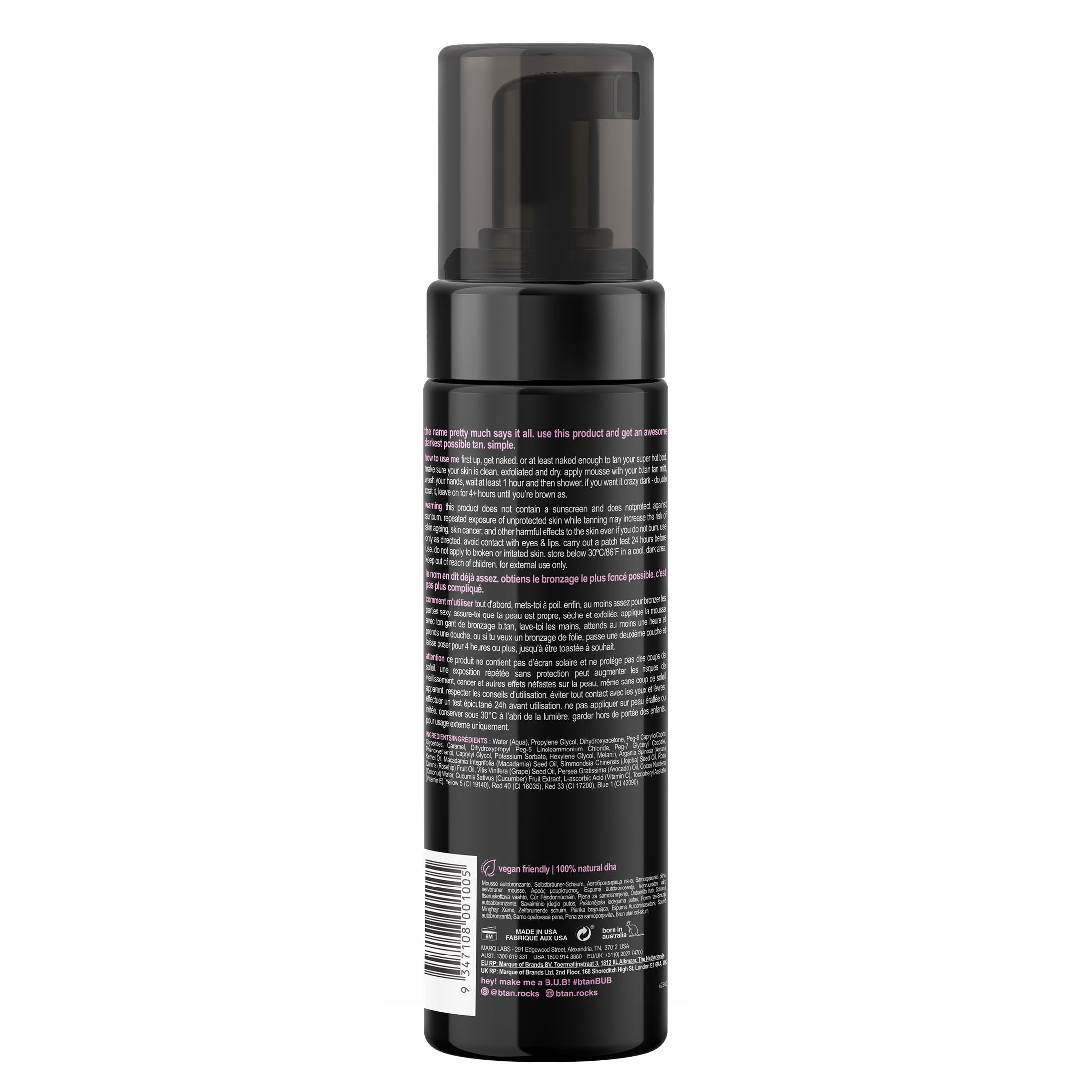 B.Tan I Want the Darkest Tan Possible Self-Tanning Mousse (Dark, 6.7 fl oz) nynet