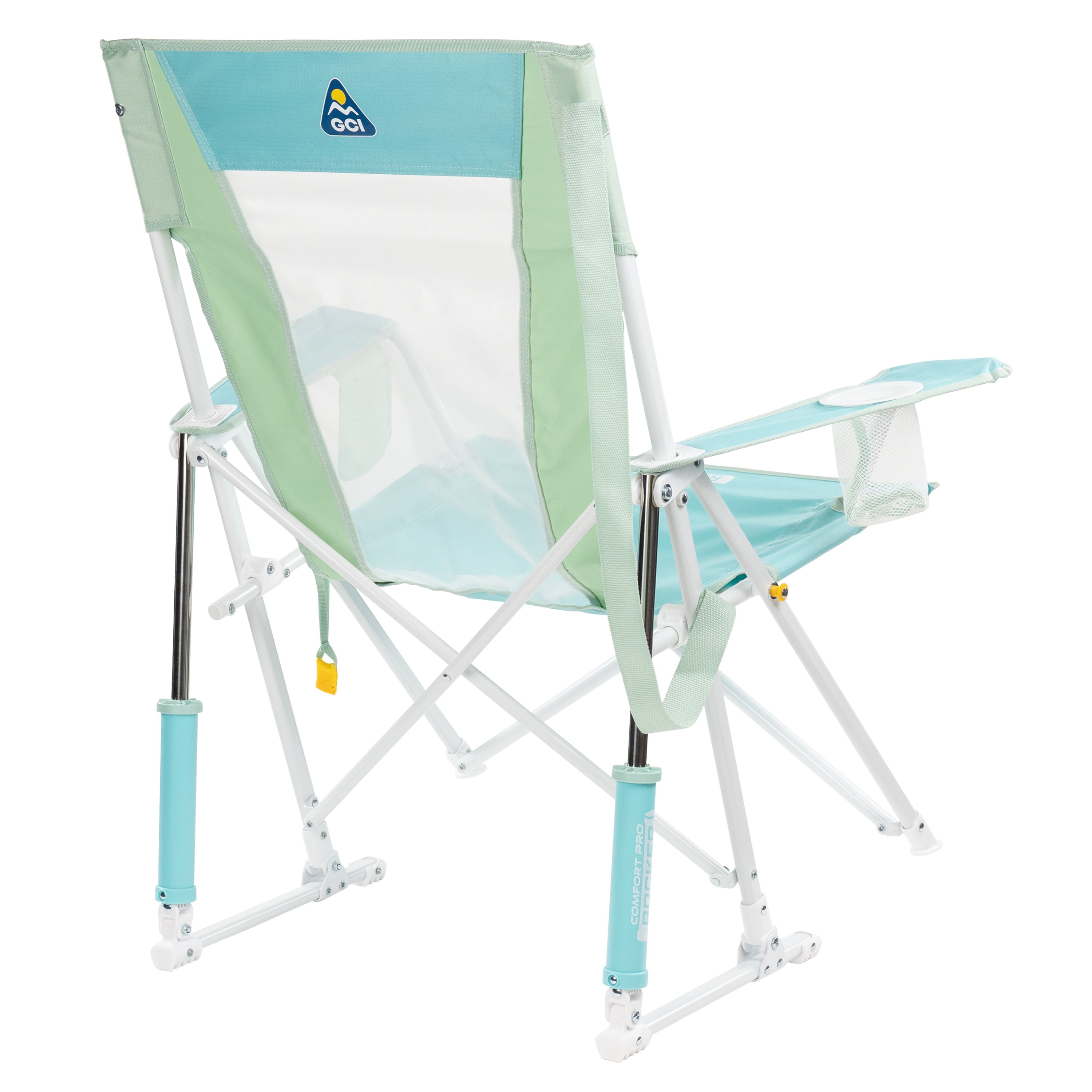 GCI Outdoor Comfort Pro Rocker Camping Chair with Mesh Backrest (Pastel Green, 250 lb Capacity) z2bpm