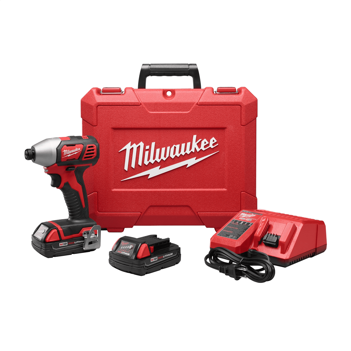 Milwaukee M18 Cordless Impact Driver Kit, High-Torque Performance, Compact Design (Black, 1.5 Ah) nep1k