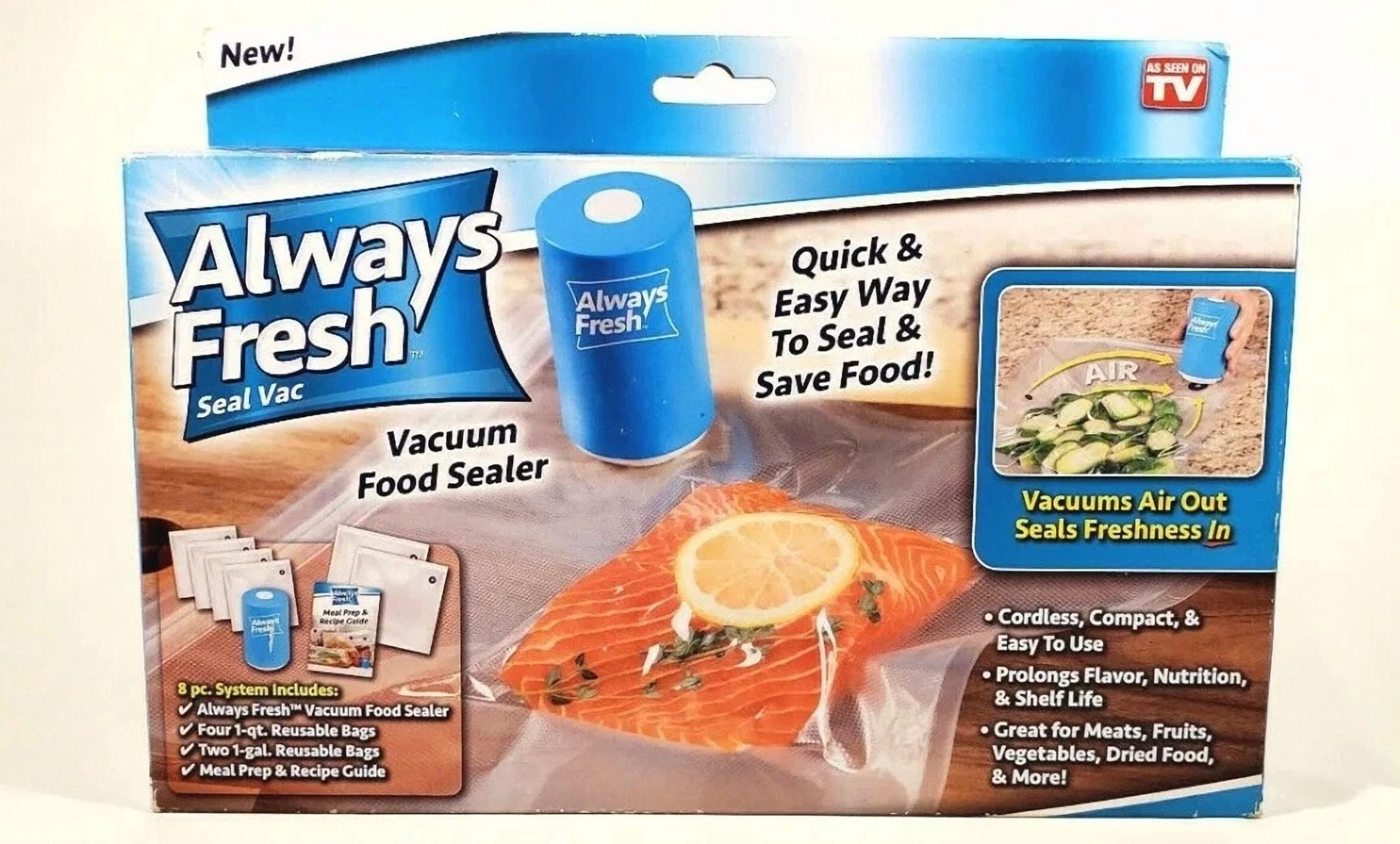 Knack Vacuum Food Sealer System with Reusable Storage Bags (4 Quart and 2 Gallon Bags) awppz