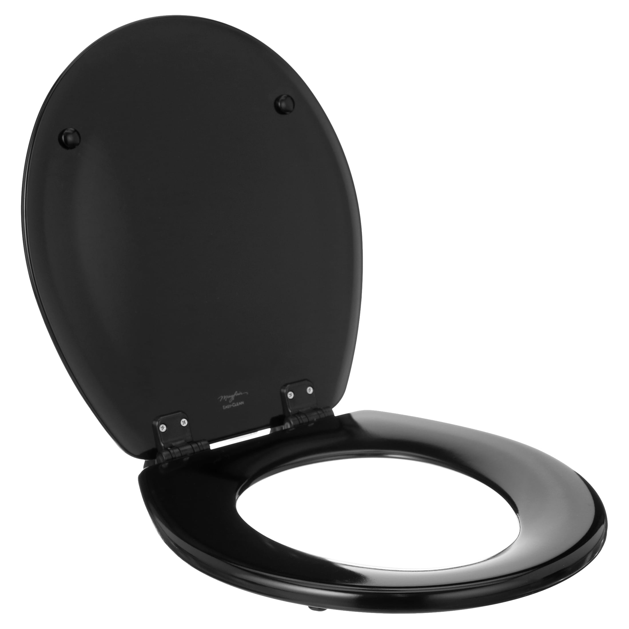 Mayfair Cameron Round Enameled Wood Toilet Seat (Black, Standard Round) bul88
