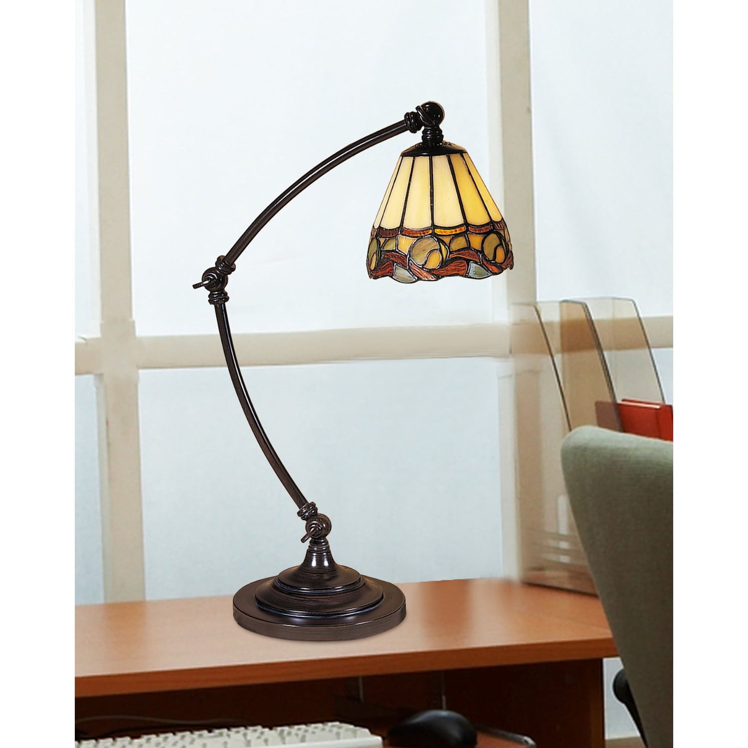 Dale Tiffany Ainsley Desk Lamp Traditional Metal Task Lighting (Mica Bronze, 18 in Height) 4wgvz