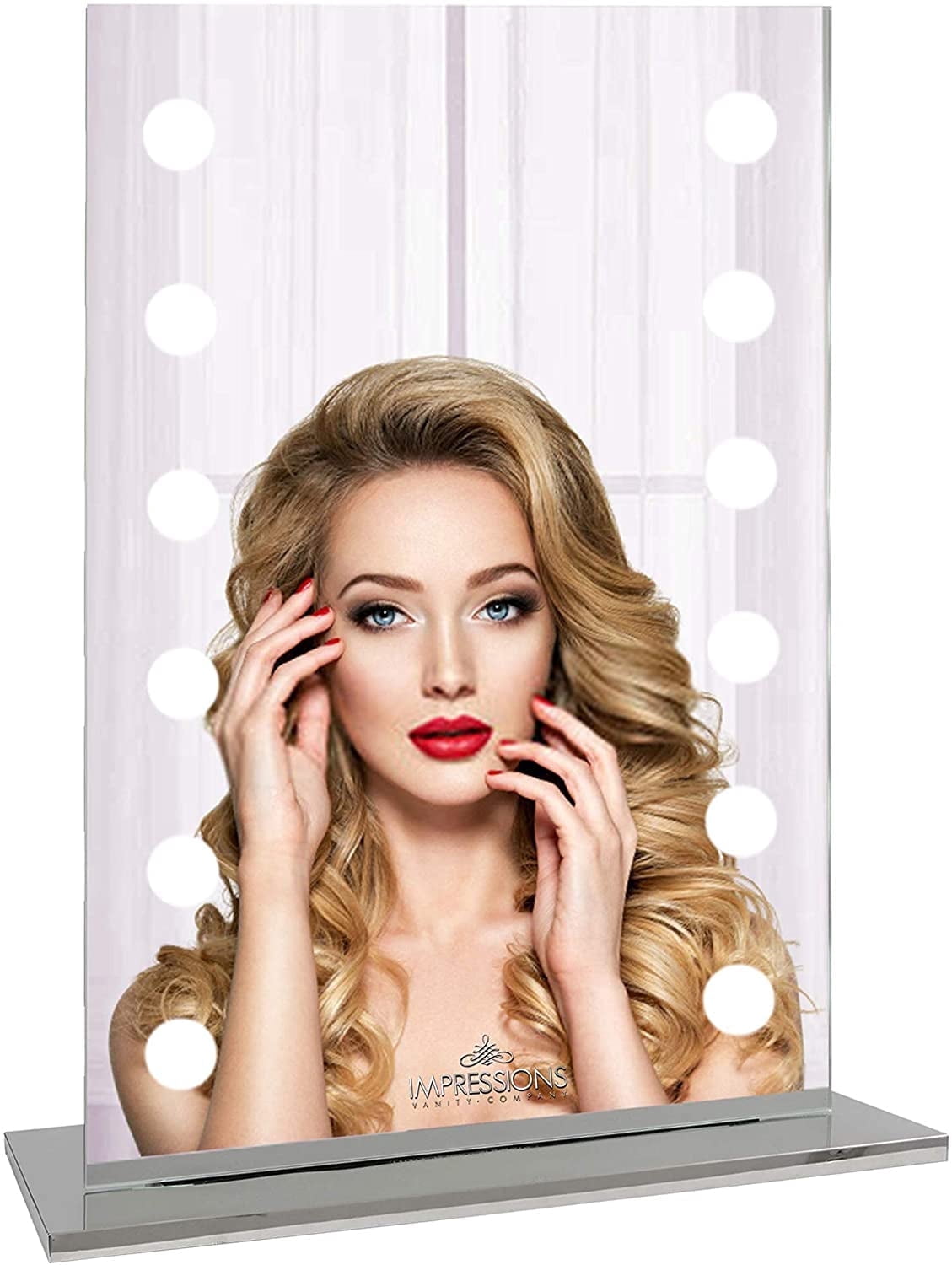 Impressions Vanity Hollywood Mirage Makeup Mirror with LED Lights (White, 25 in x 19 in) 0xte7