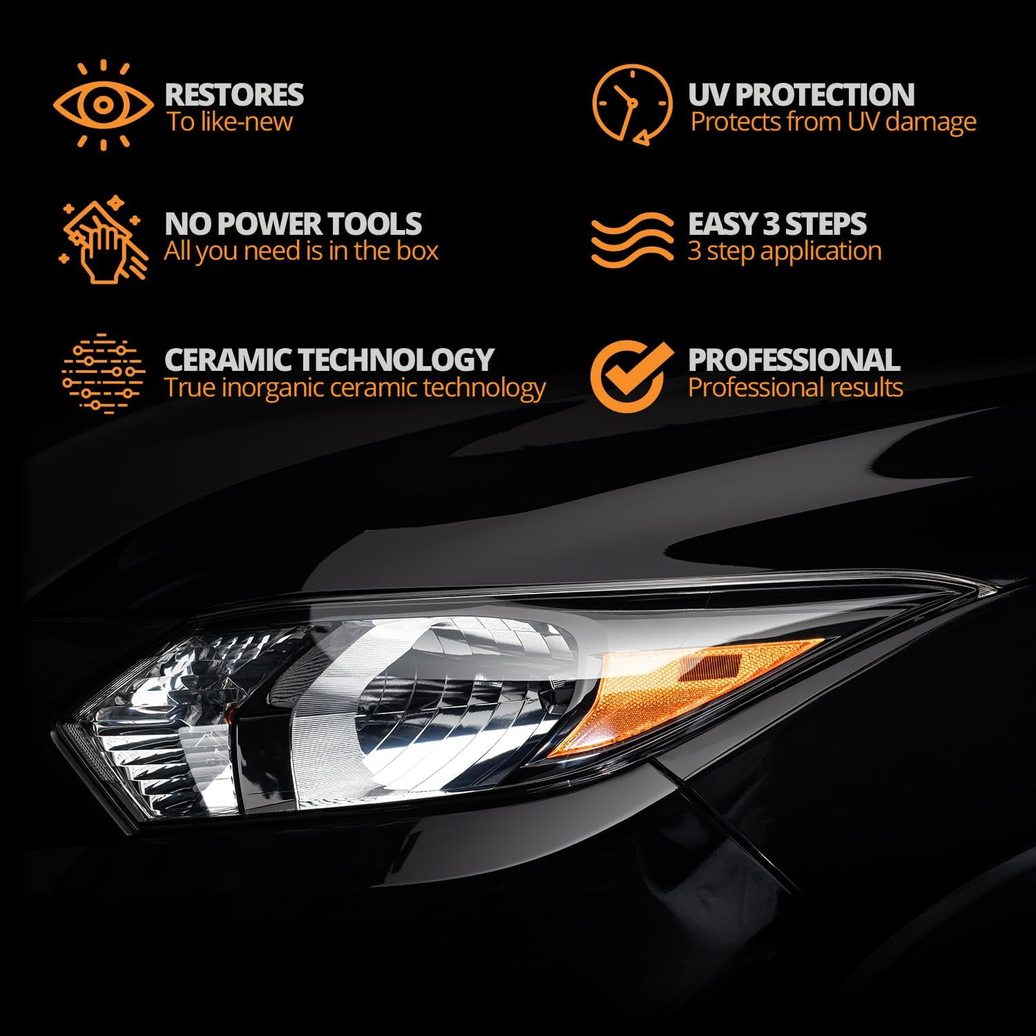 Cerakote Ceramic Headlight Restoration Kit, Professional DIY Lens Restorer (8-Wipe Kit) kwkwa