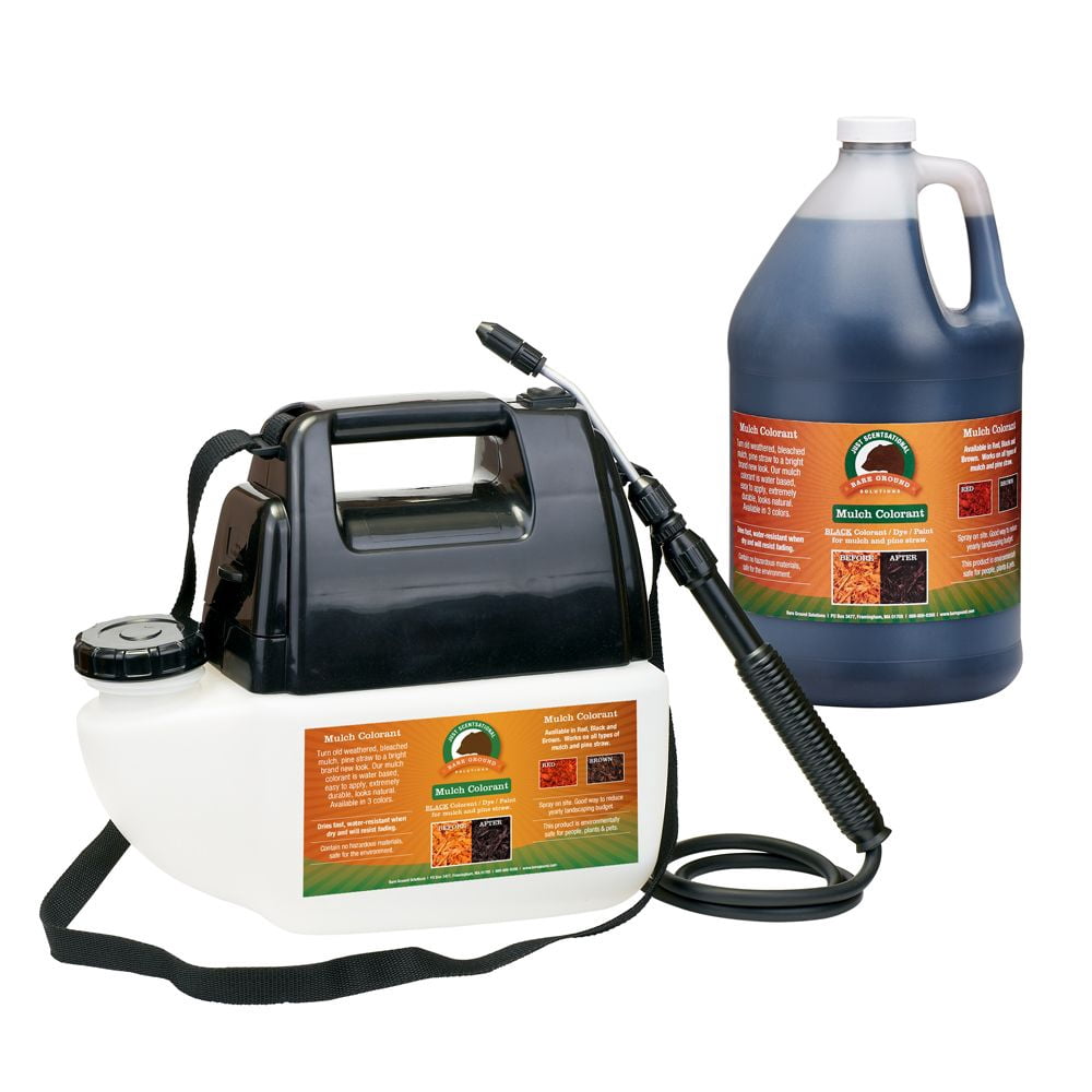 Just Scentsational Black Bark Mulch Colorant with Battery Powered Sprayer (Black, 1 gal) r1sw0