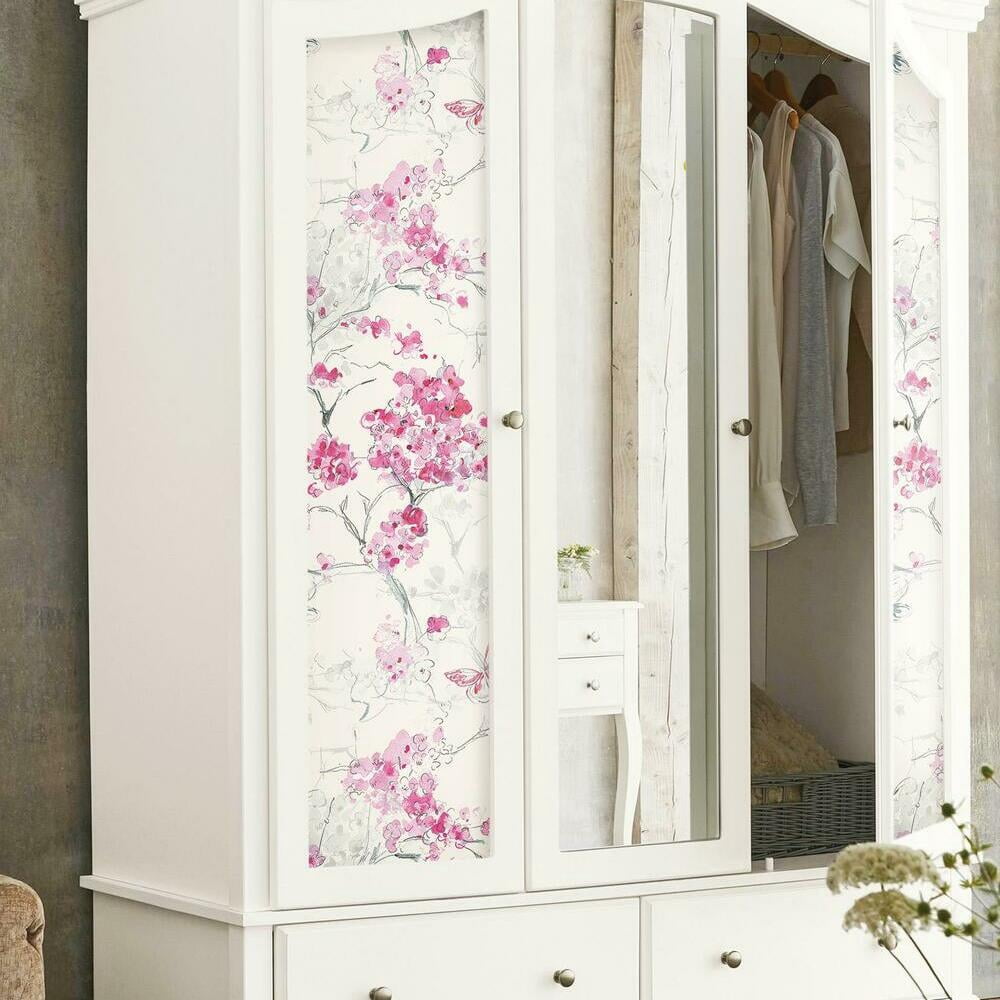 RoomMates Spring Cherry Blossoms Peel and Stick Wallpaper (Blue, 18 in x 18.86 ft) hohn8