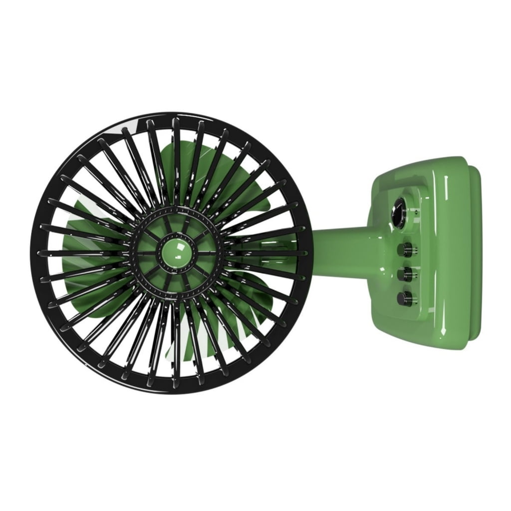 ATALRPOU Retro Alloy Mini Desk Fan, Portable USB Rechargeable Desktop Fan with 3 Speeds (Green, 6 in) 53xc1