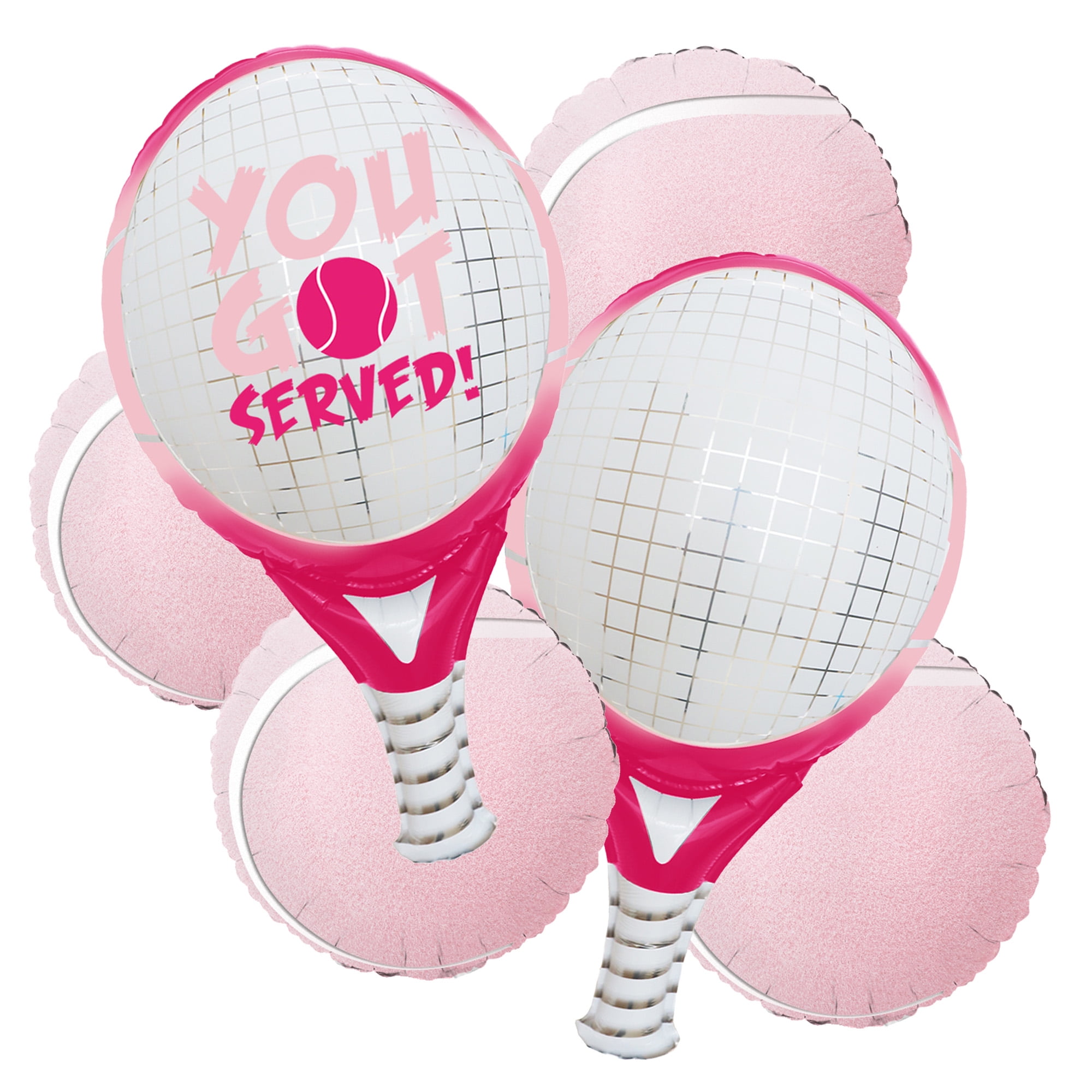 CYMYLAR Tennis Party Balloon Set (6 Pieces, Pink, 33 in and 18 in) nu2yn