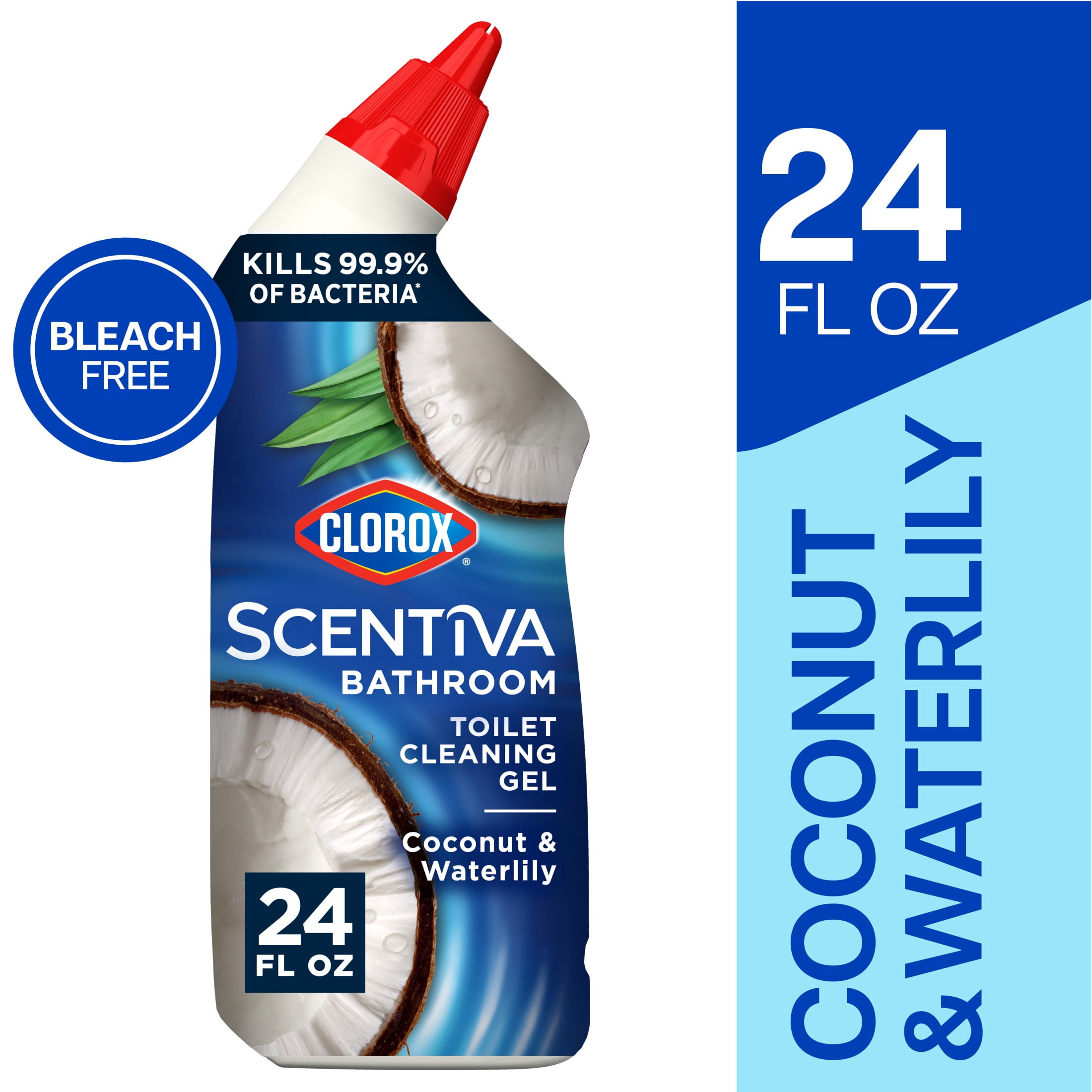 Clorox Scentiva Toilet Bowl Cleaning Gel, Antibacterial Formula, Coconut and Waterlily (24 fl oz) fsdnd