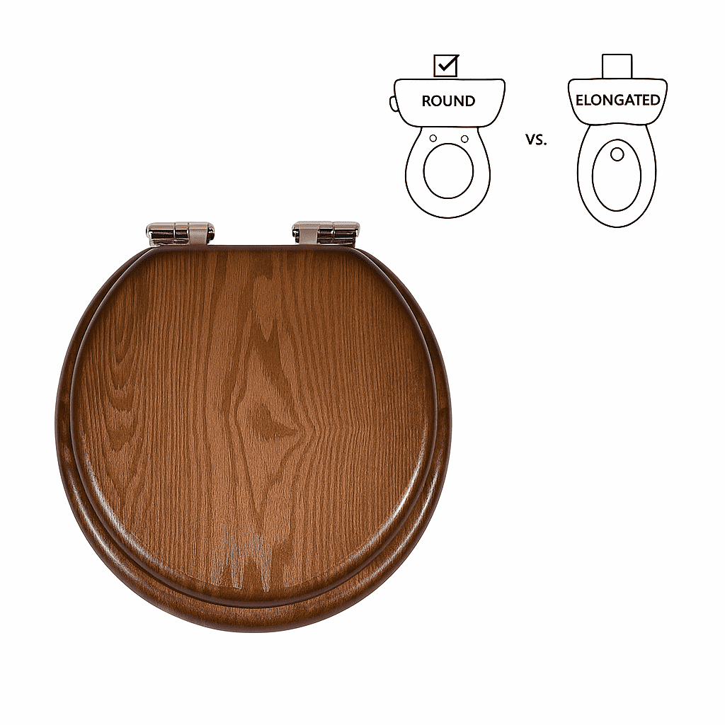 Design House Dalton Wooden Soft Close Toilet Seat (Java Brown, Round) yznqm