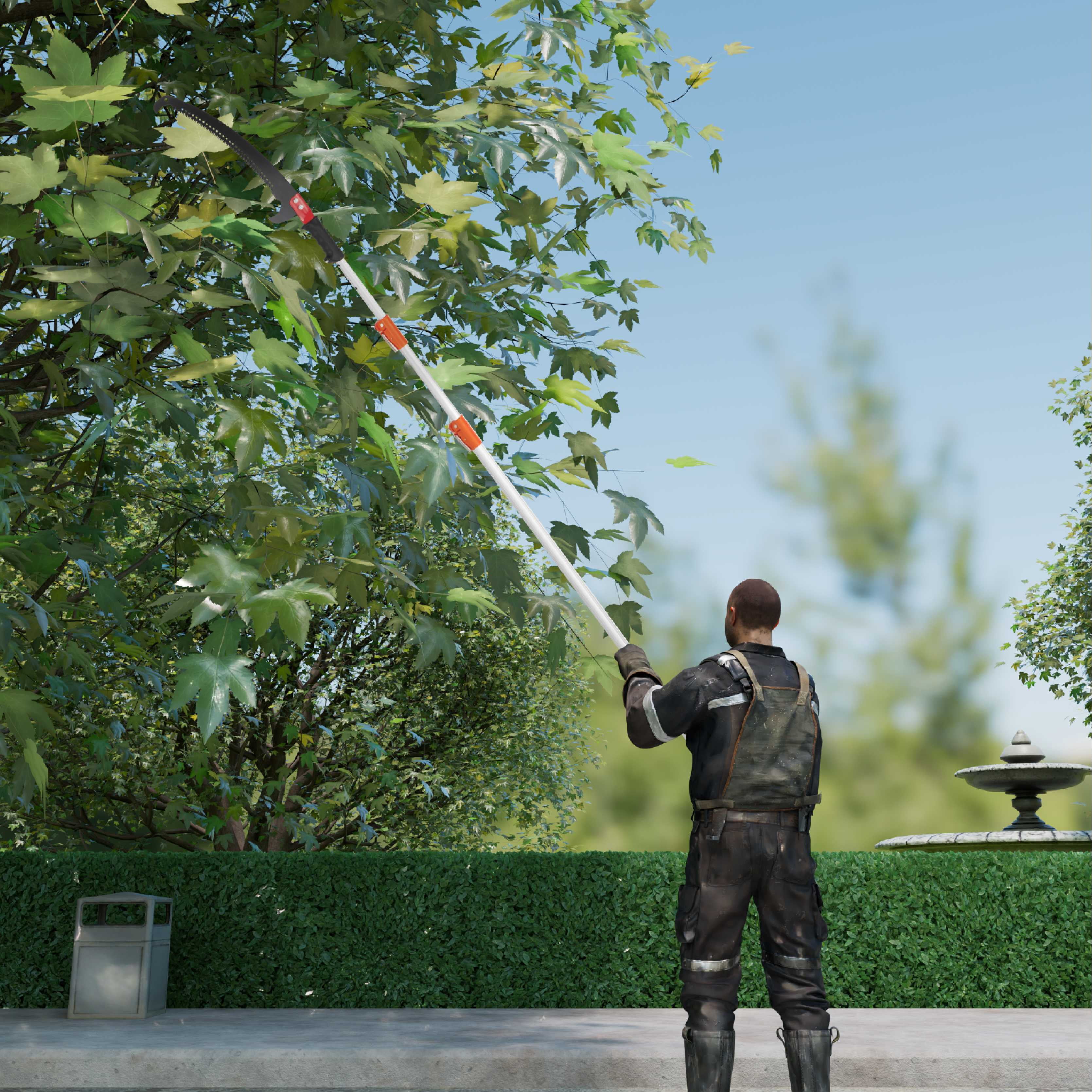 Ktaxon 12FT Telescoping Pole Saw, Manual Tree Trimmer with Carbon Steel Blade (Orange, 12 ft) 4r5o6