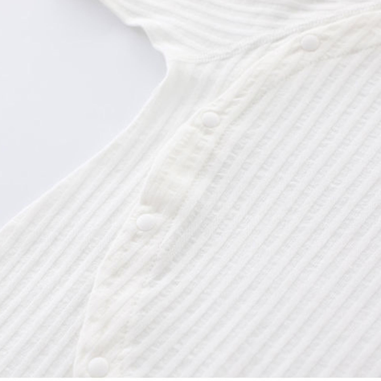 Busydd Unisex Baby Ribbed Cotton Romper Long Sleeve Infant Jumpsuit (White, 0-16 Months) zeng4