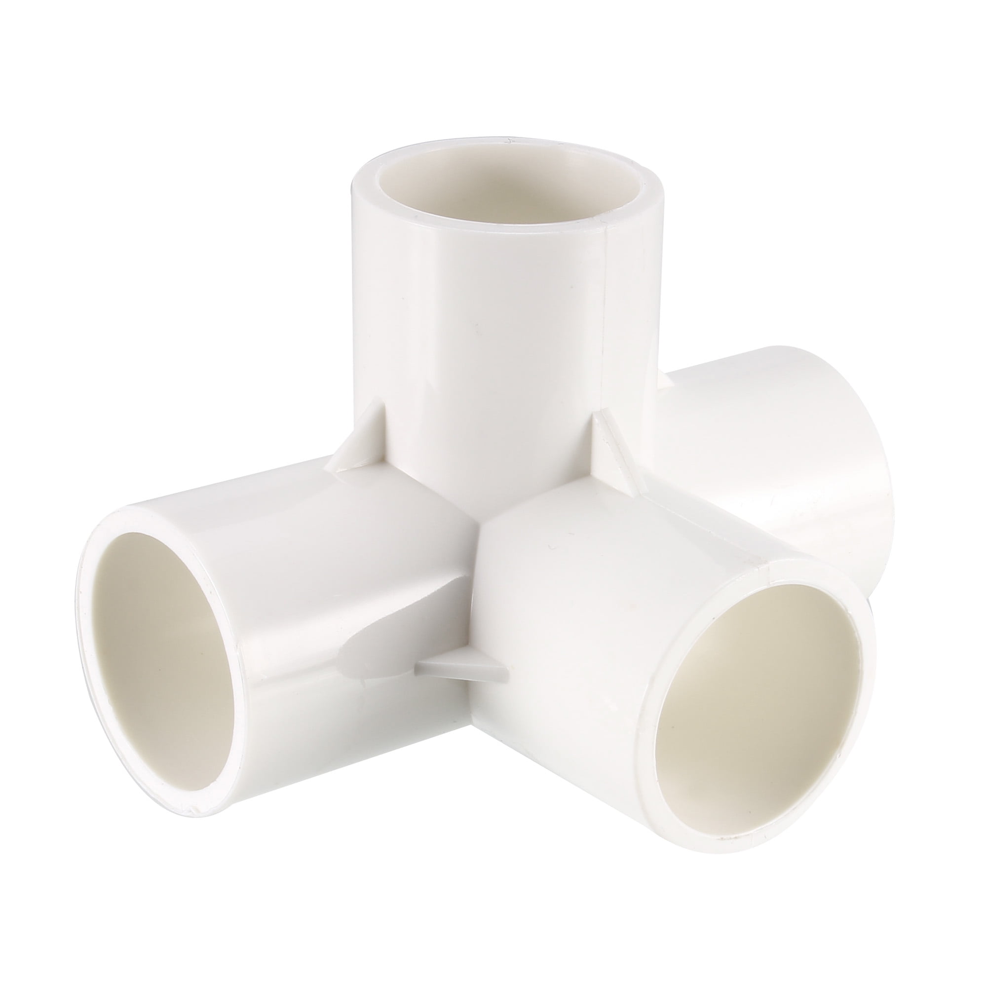 Unique Bargains 4-Way PVC Pipe Fitting Furniture Grade Corner Connector (White, 3/4-inch, 2-Pack) 4wlka