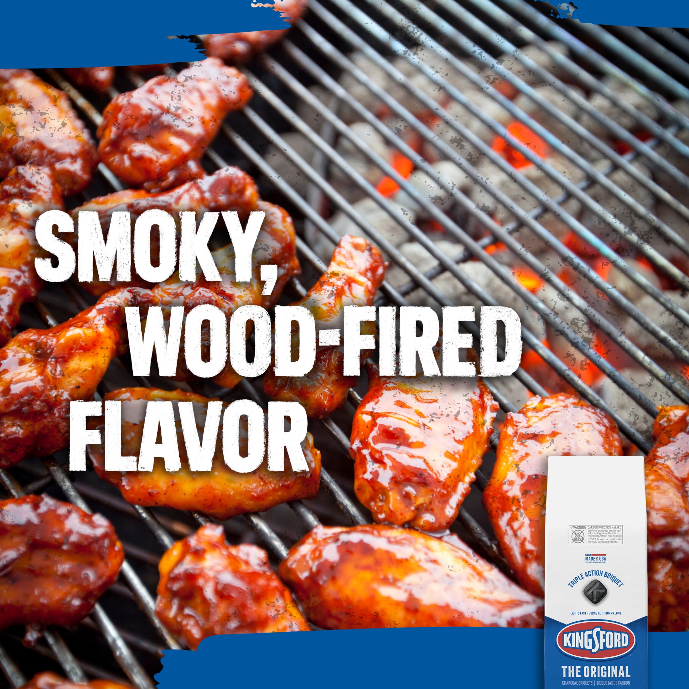Kingsford Original Charcoal Briquettes for Outdoor Grilling (3 Pack, 24 lb Total) qu4qy