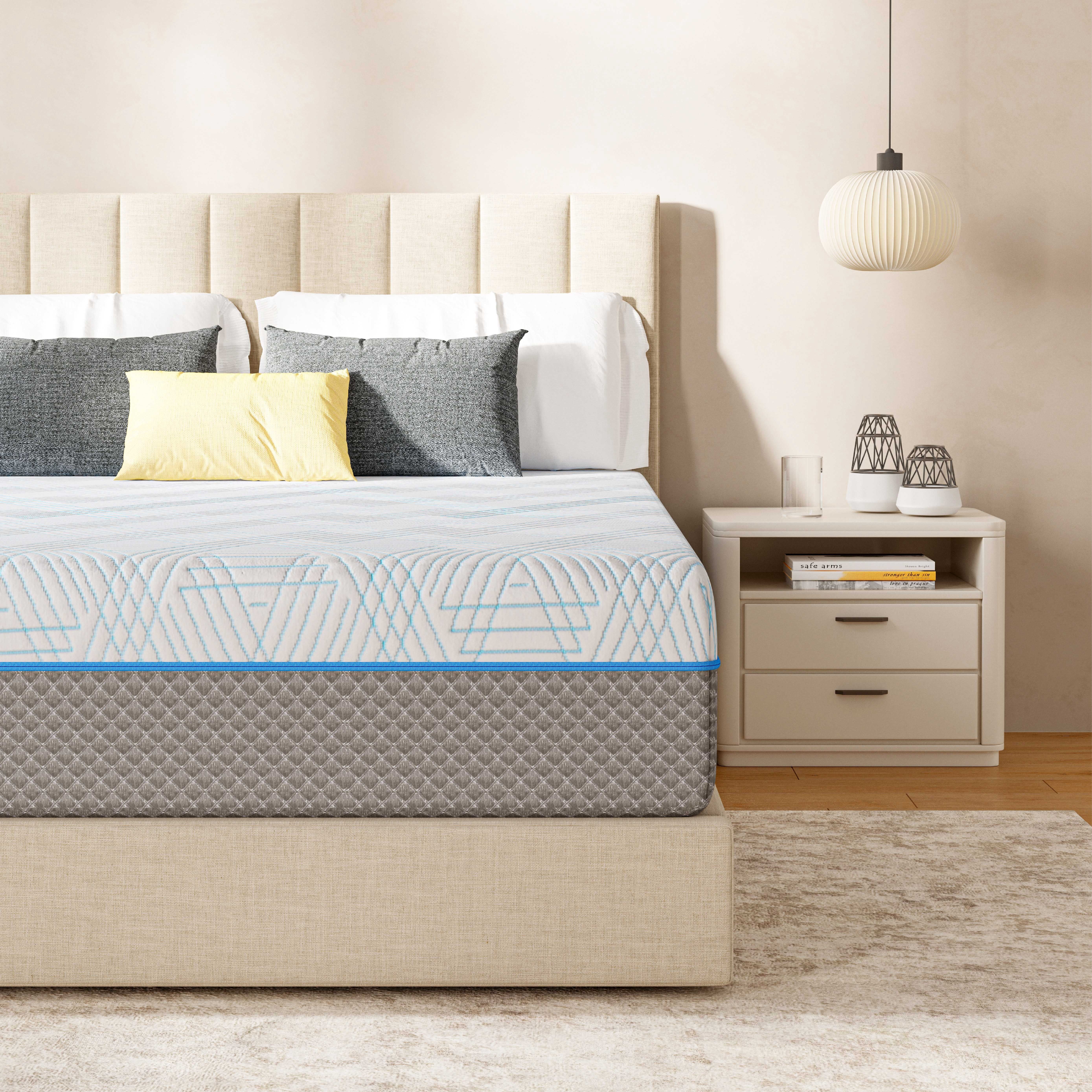 EGOHOME Serenity Queen Mattress, 10 in Gel Memory Foam Mattress, Medium-Firm Support (Queen) 62at4
