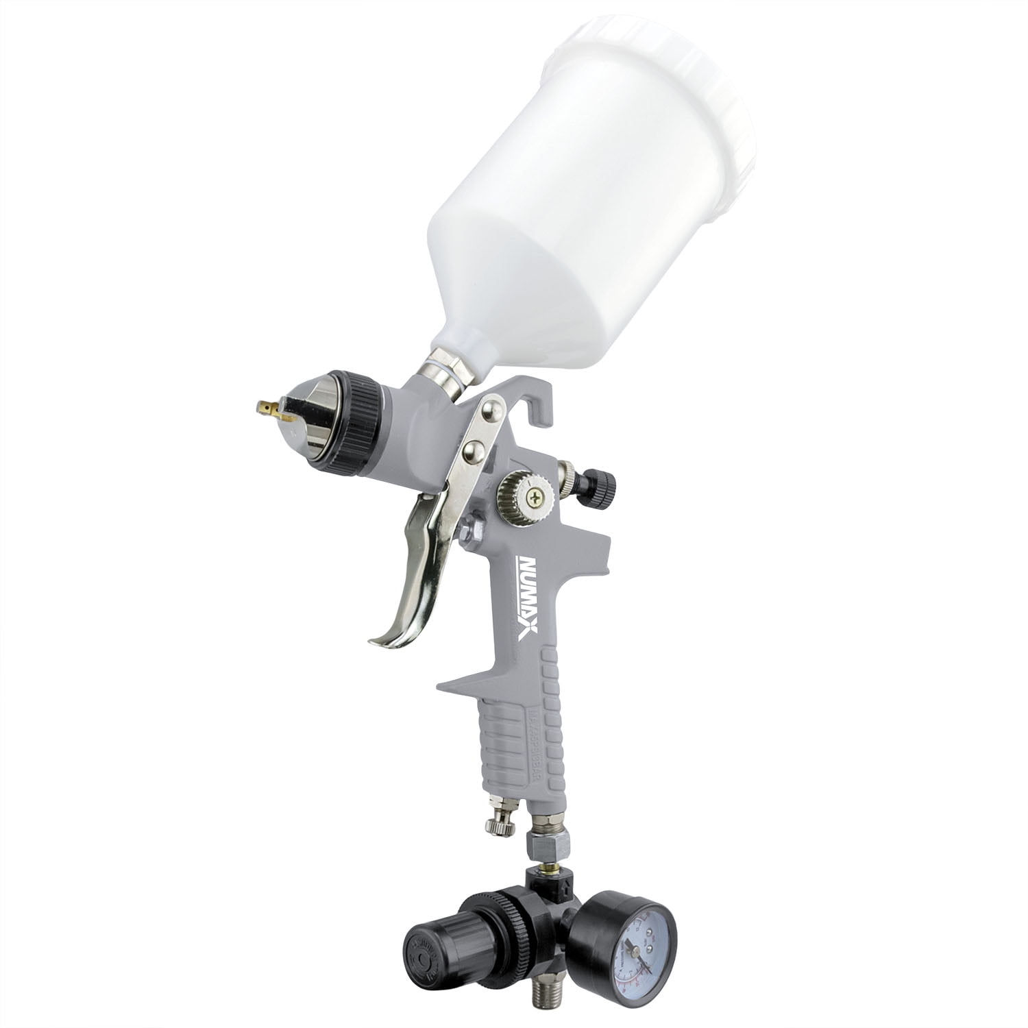 NuMax SPS14 Pneumatic HVLP Gravity Feed Spray Gun for Furniture and Automotive Painting (White, 20.29 fl oz) oaeur
