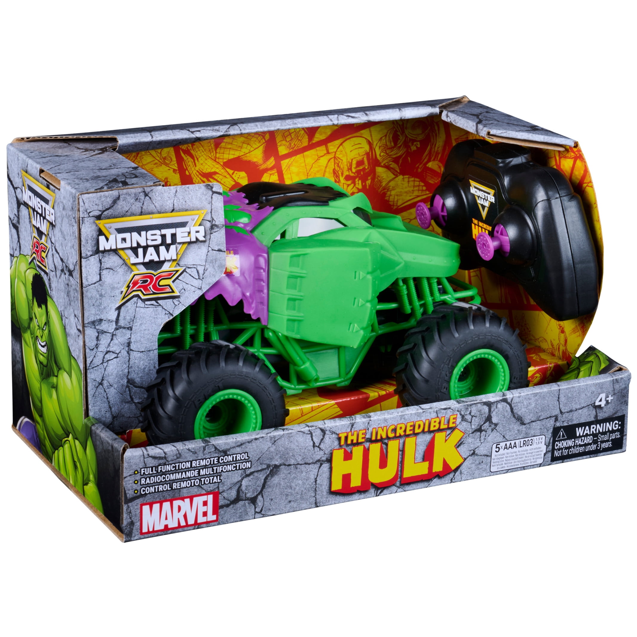 Monster Jam Marvel The Hulk RC Monster Truck (Green, 1:24 Scale) 3zpem