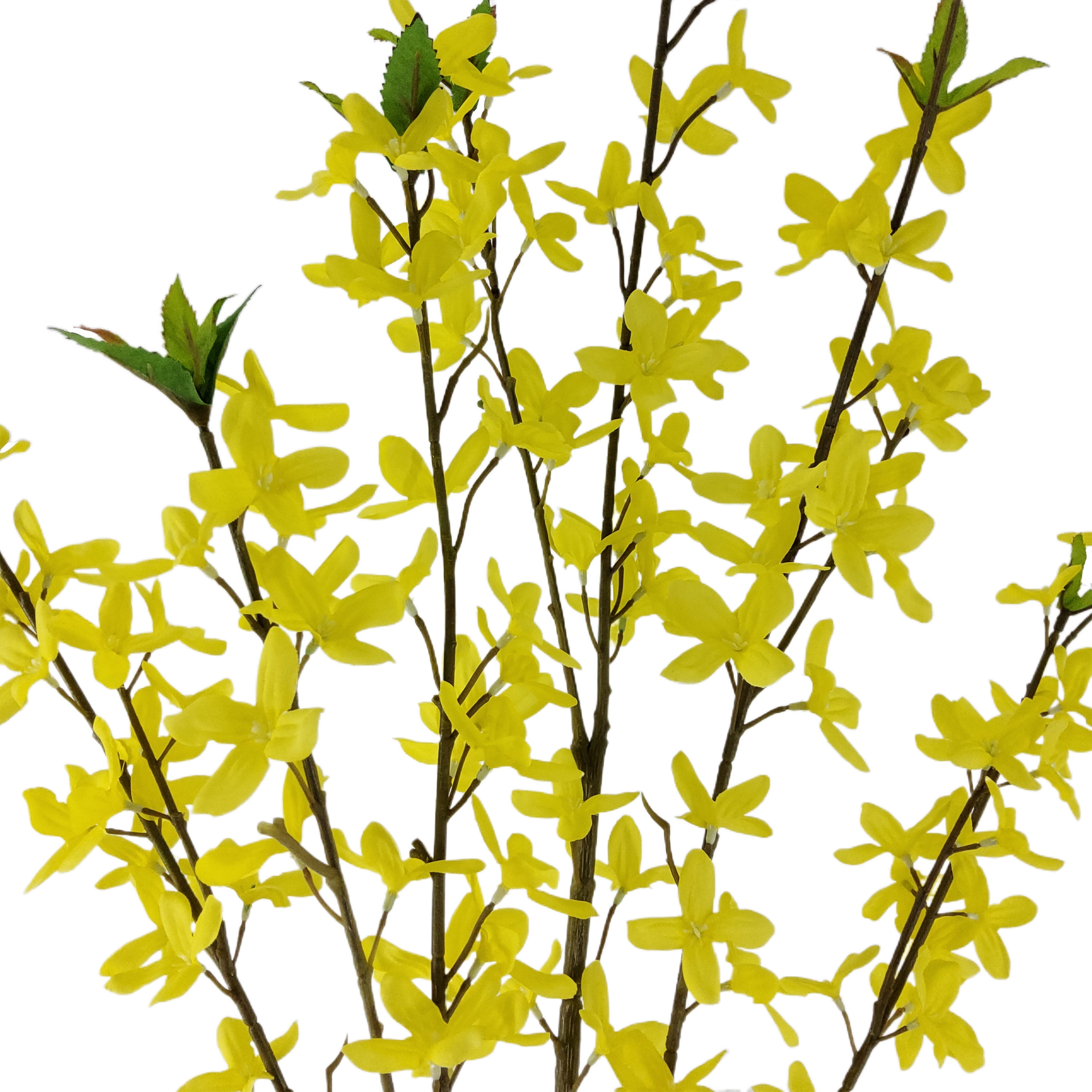 Mainstays Artificial Forsythia Stem, Realistic Faux Floral Decor for Home Arrangement (Yellow, 50 in) anx93
