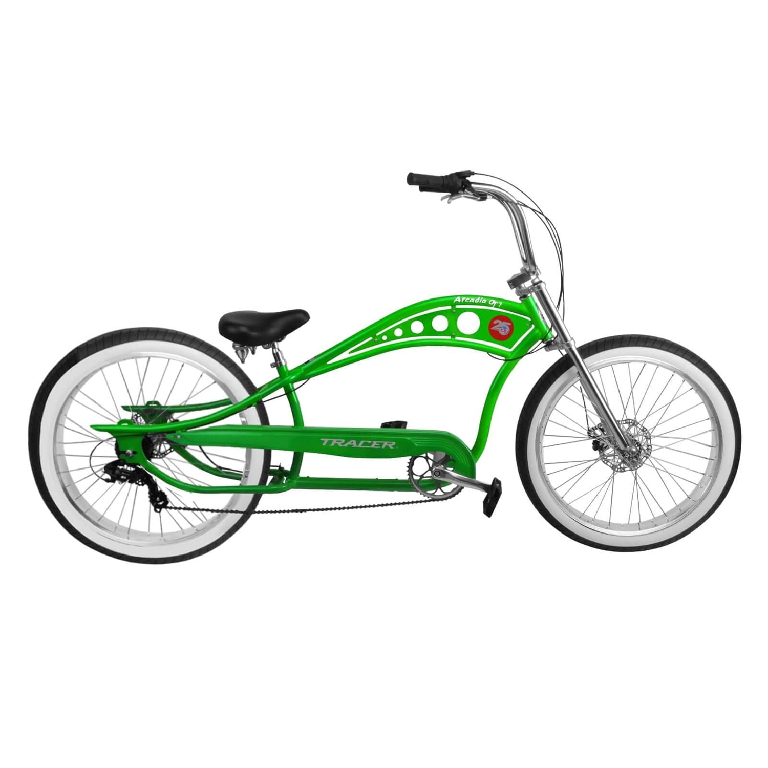 Tracer Bikes Arcadia Cruiser Bike, 7-Speed Disc Brake, Rugged Fat Tire Bicycle (Green, 26 in Wheel) 2ufm2