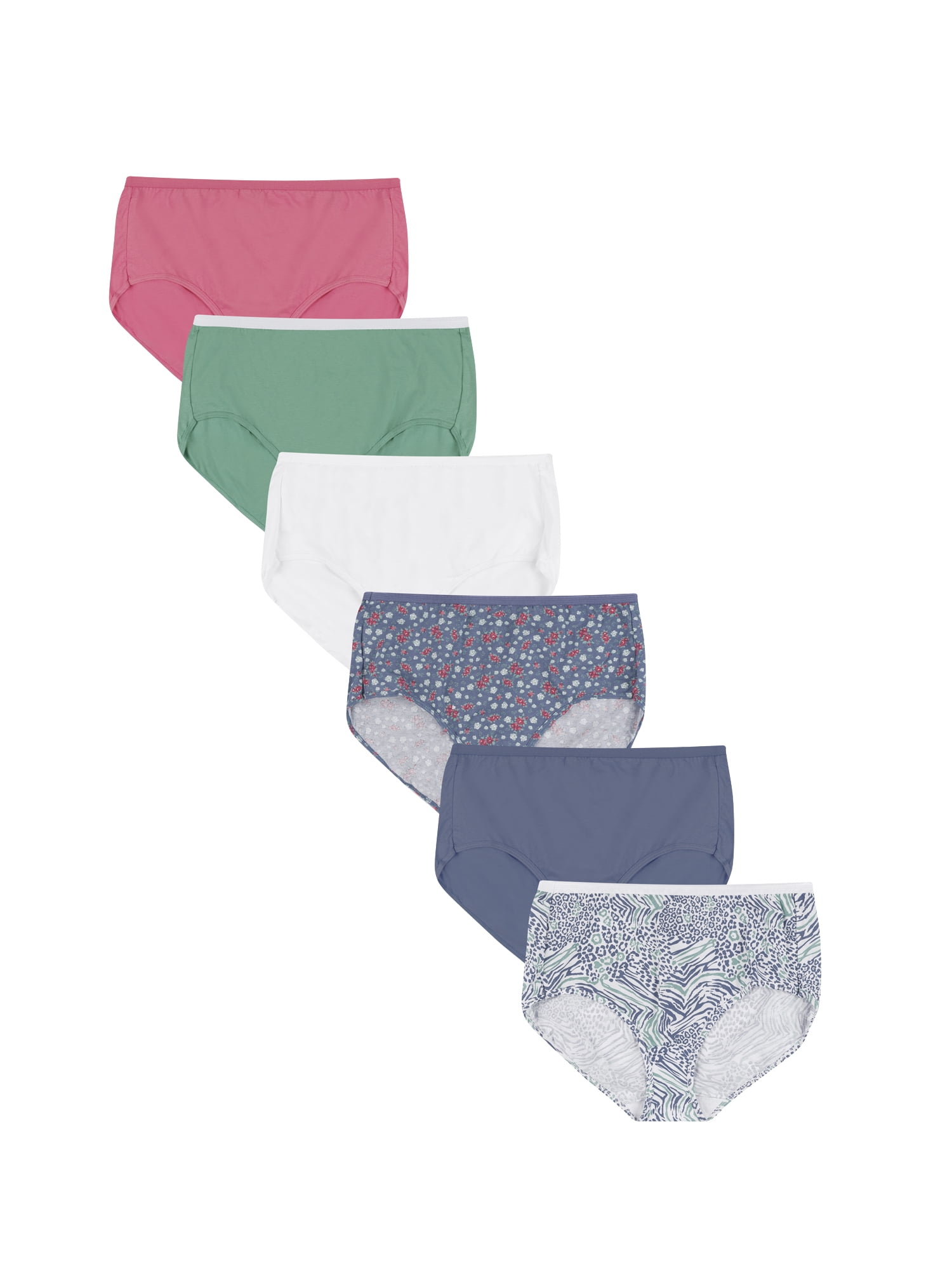 Hanes Womens Cotton Brief Panties Moisture-Wicking Underwear (Assorted Colors, 6-Pack) vrewr